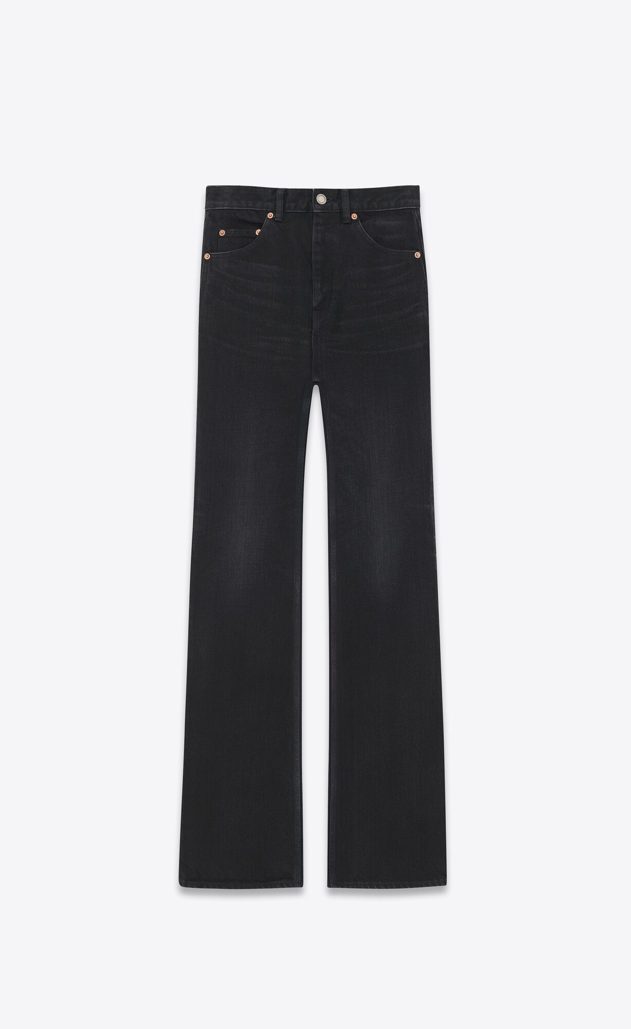 YSL 70\'s Flared Jeans In Black Denim Osaka Black | WMSON9361