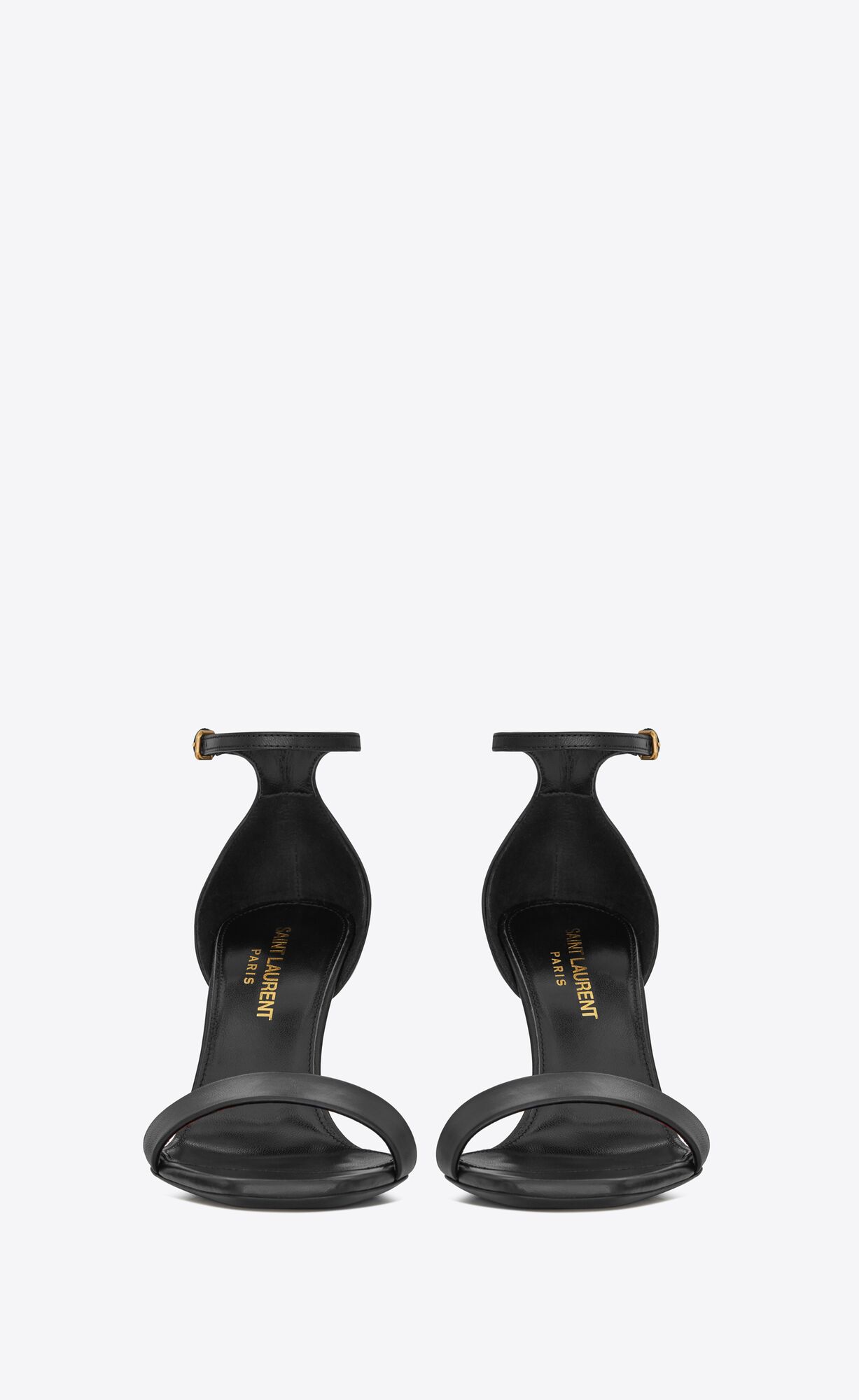 YSL Amber Sandals In Leather Black | OVCUY3458