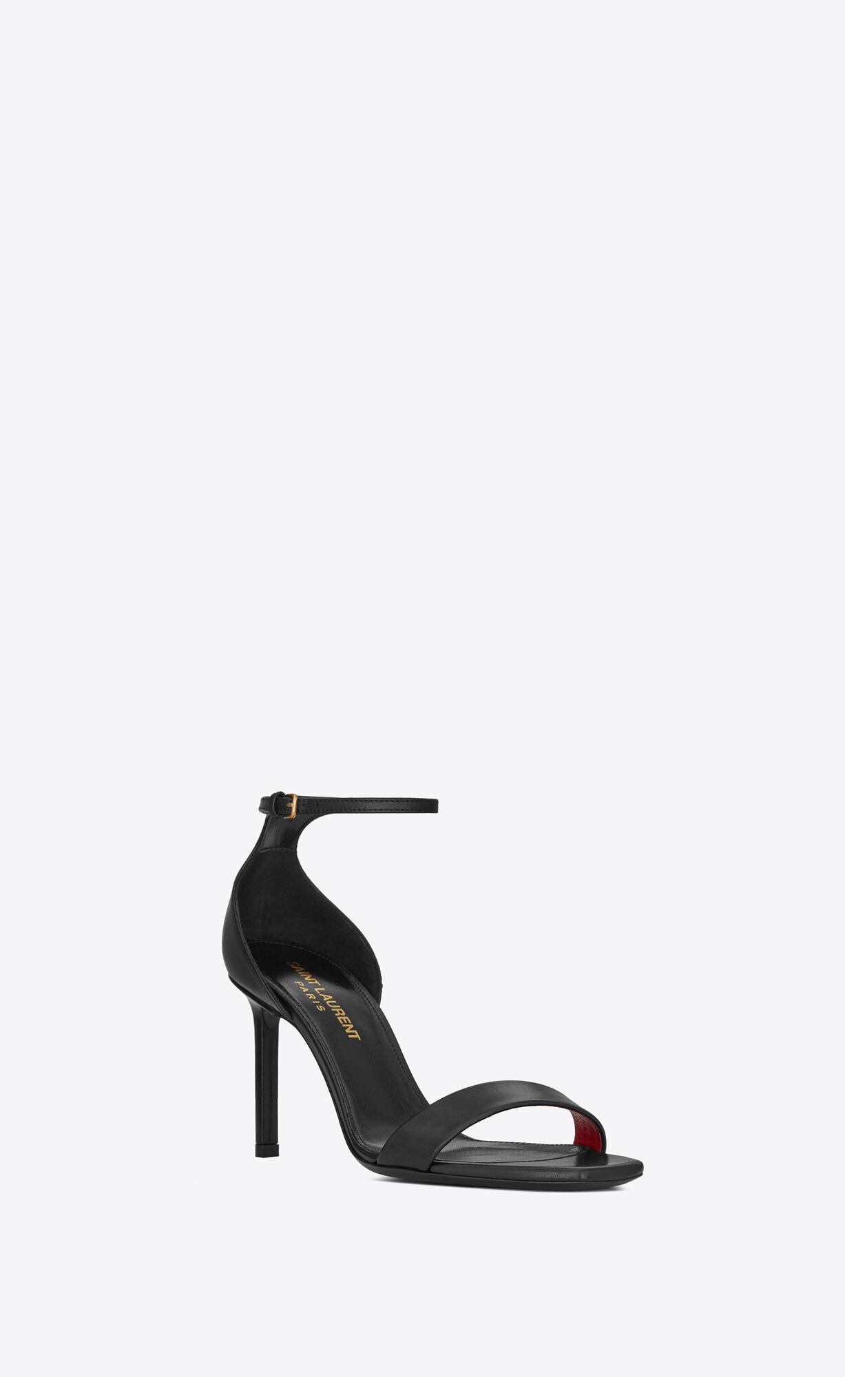 YSL Amber Sandals In Leather Black | OVCUY3458