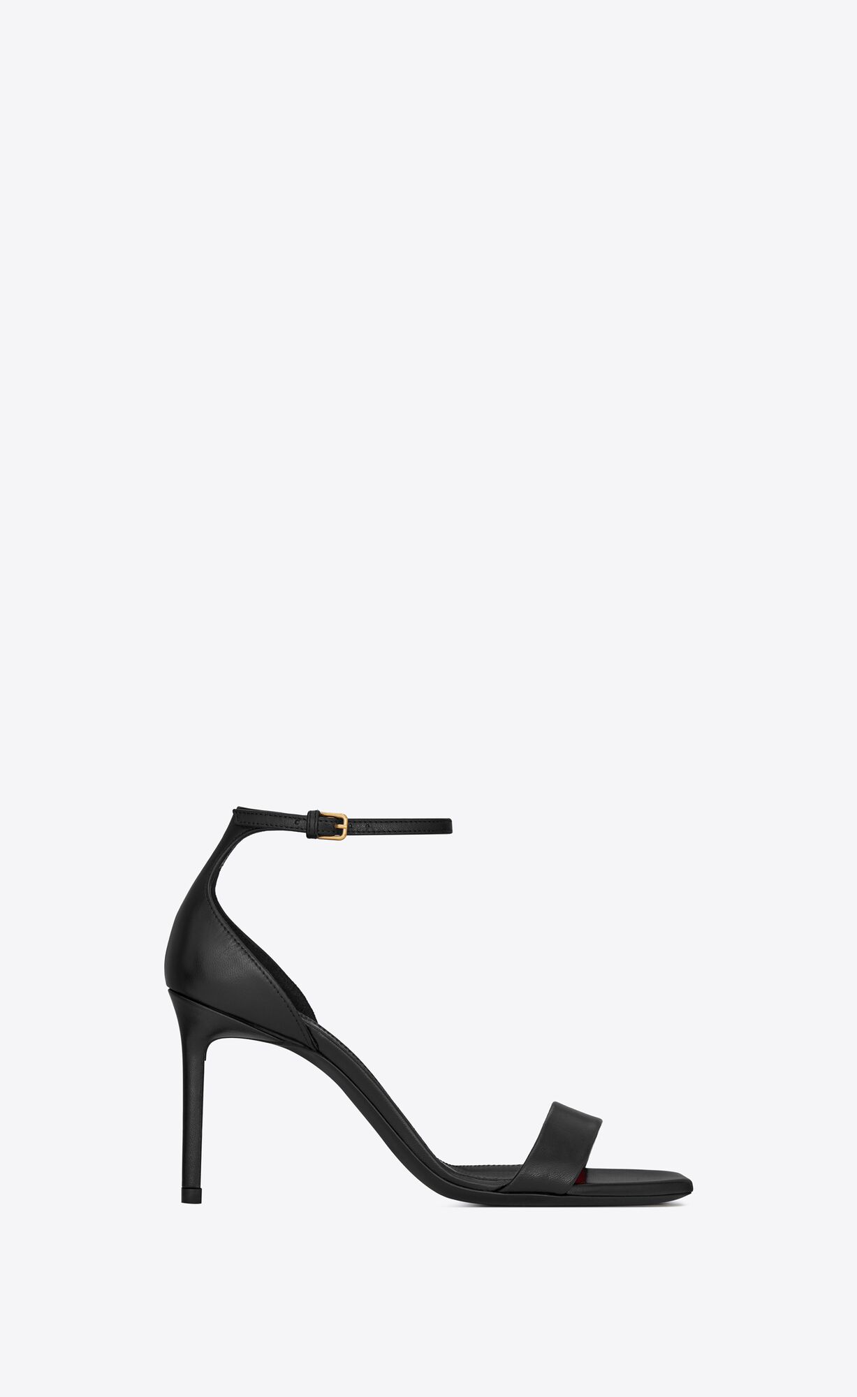 YSL Amber Sandals In Leather Black | OVCUY3458