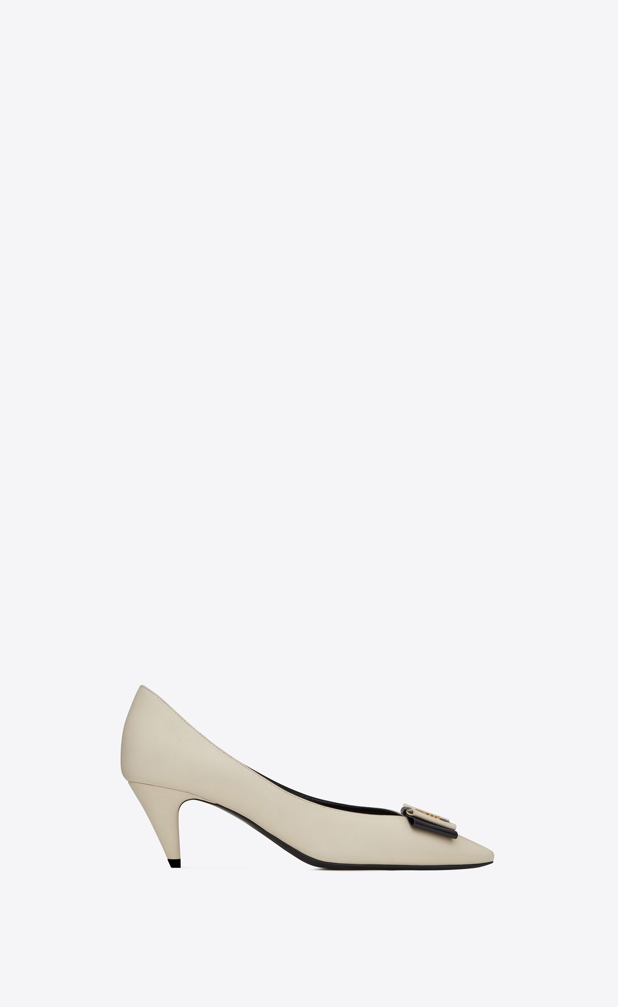 YSL Anaïs Bow Pumps In Smooth Leather Navy Pearl | WLECI3761