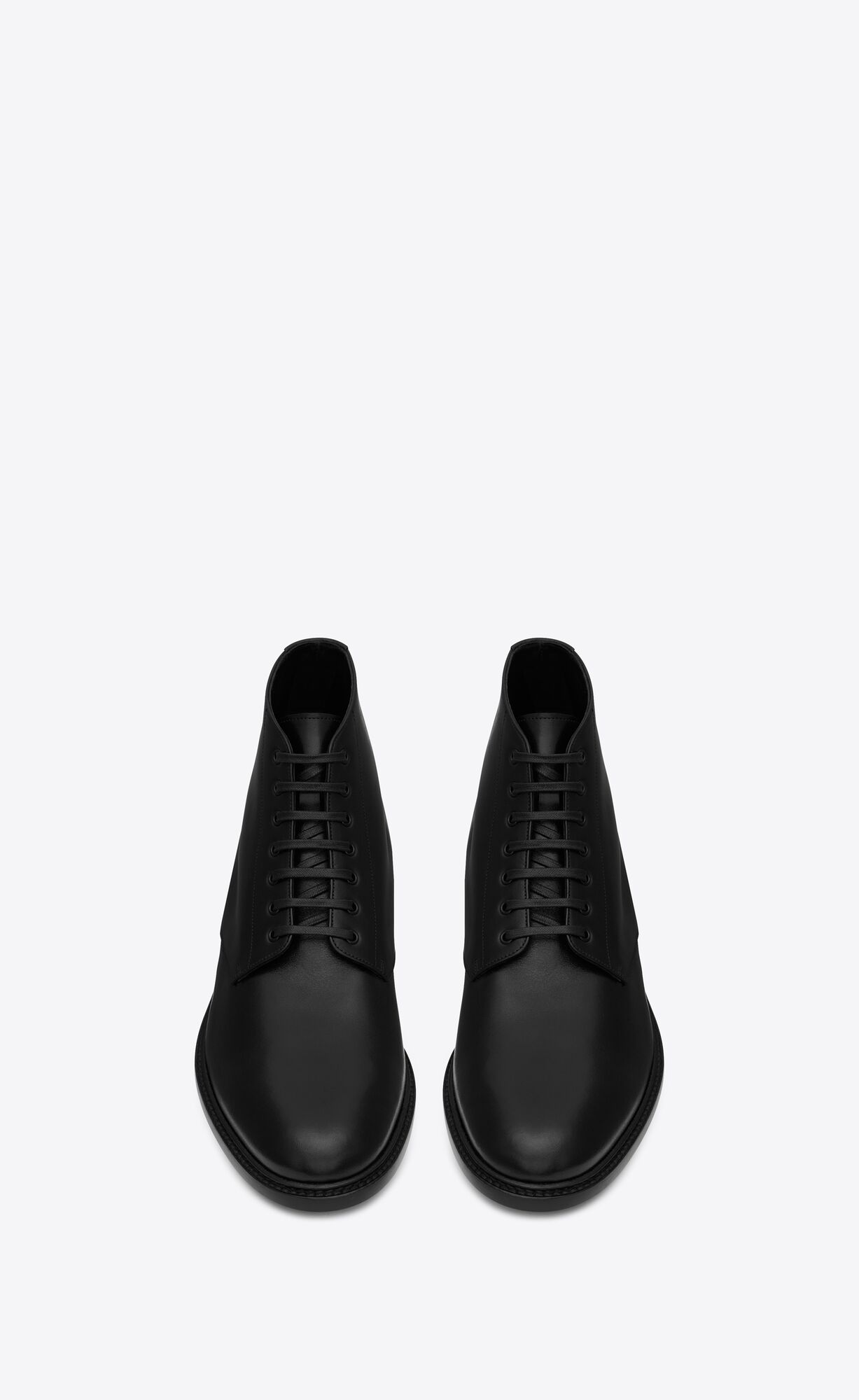 YSL Army Laced Booties In Shiny Leather Black | QITXU1603