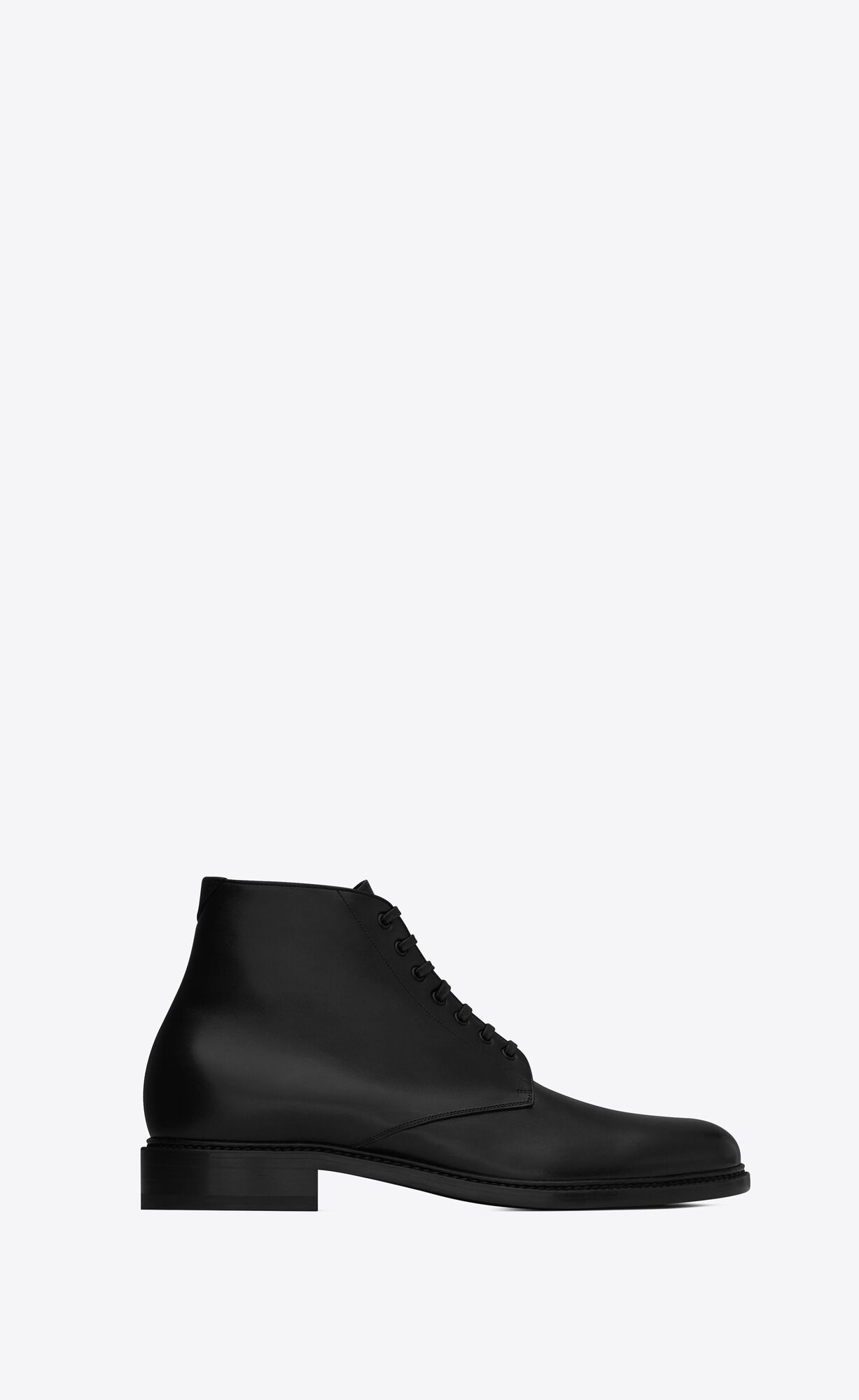 YSL Army Laced Booties In Shiny Leather Black | QITXU1603