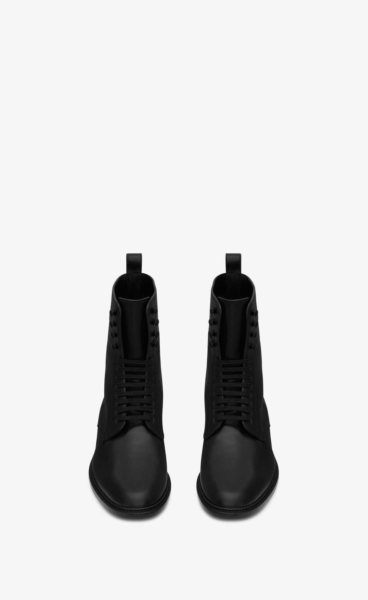 YSL Army Laced Boots In Matte Leather Black | TGIJU0819