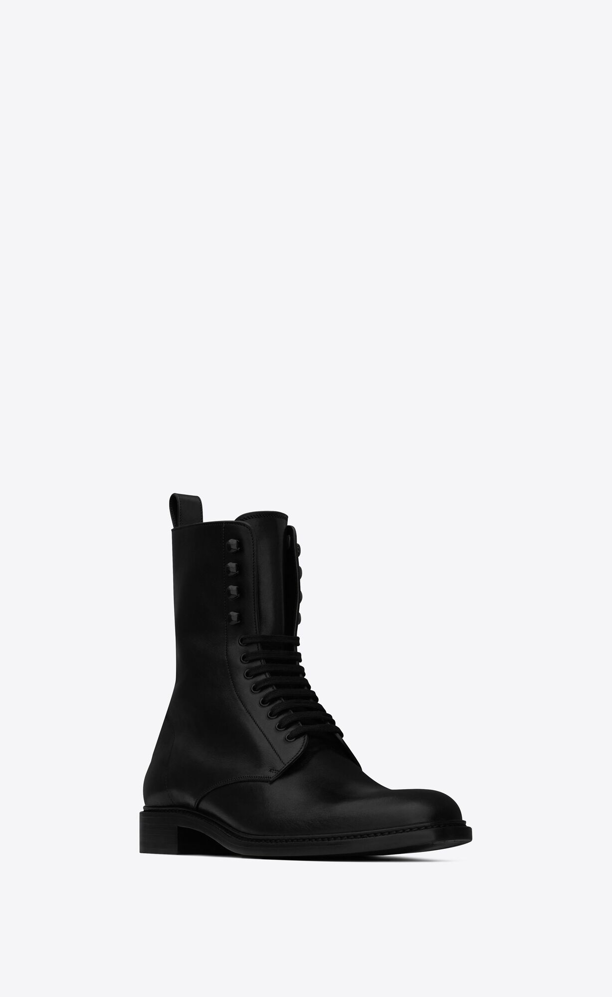 YSL Army Laced Boots In Matte Leather Black | TGIJU0819