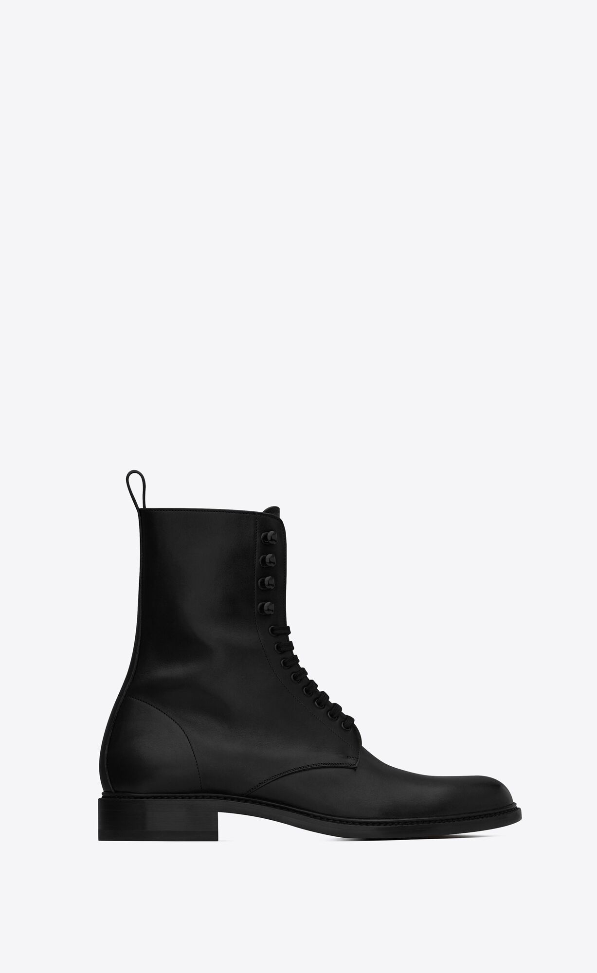 YSL Army Laced Boots In Matte Leather Black | TGIJU0819