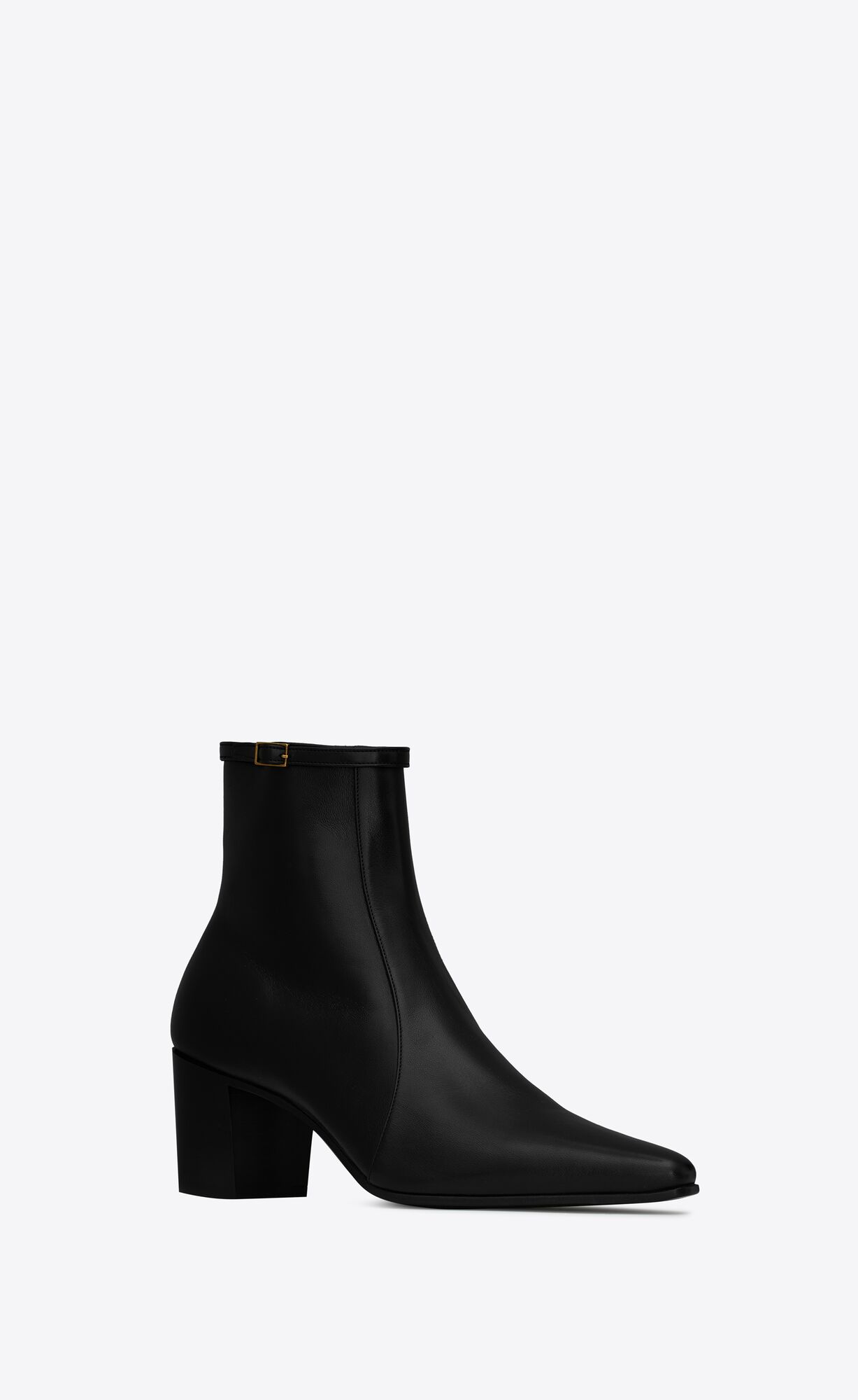 YSL Arsun Zipped Boots In Shiny Leather Black | ZAEXO3265