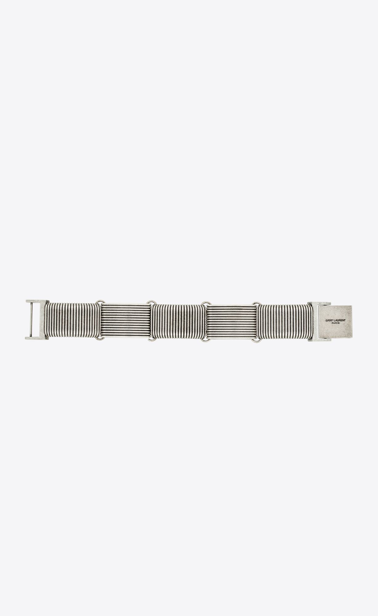 YSL Art Deco Bracelet In Metal Oxidized Silver | MKNOI8673