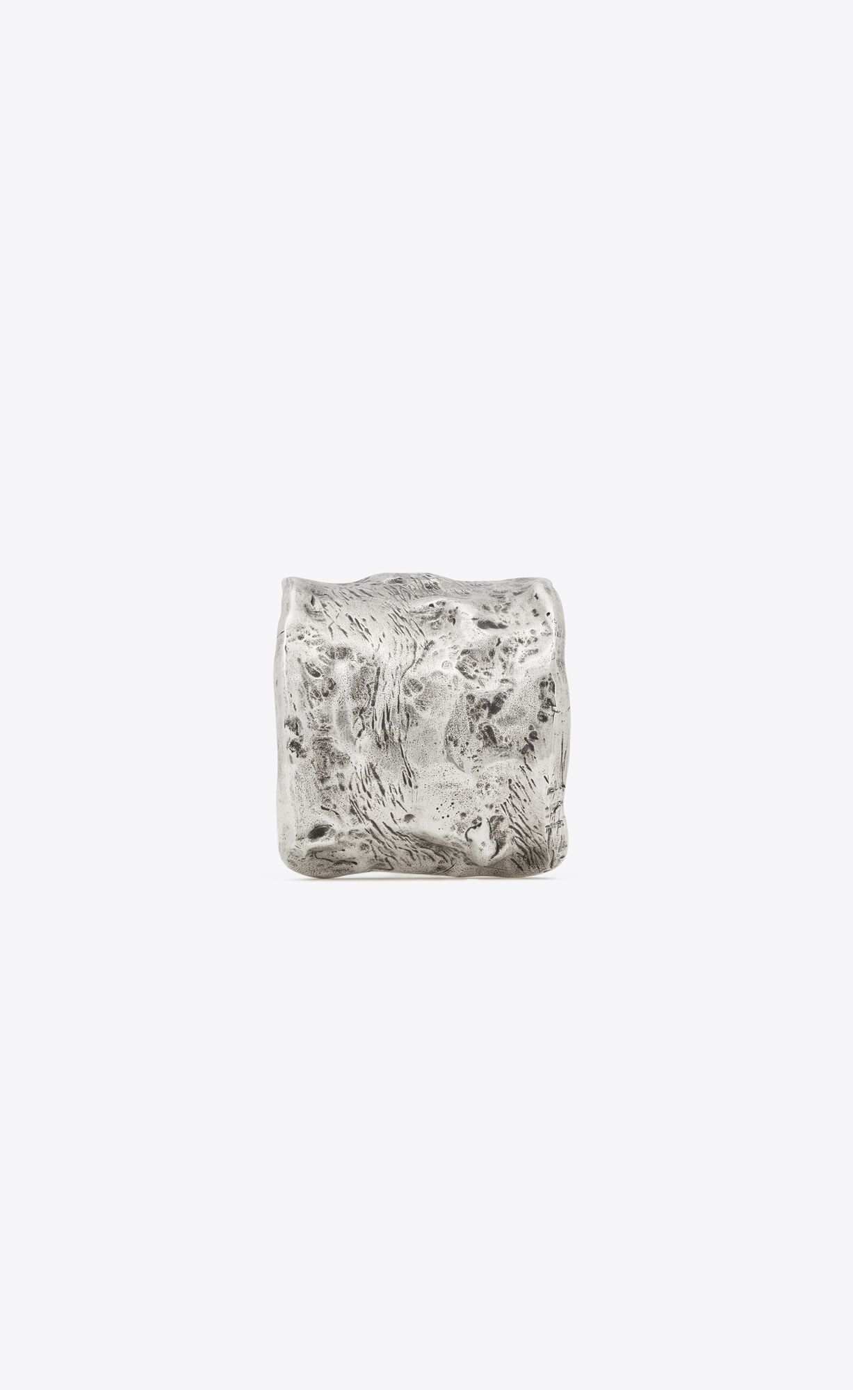 YSL Arty Textured Cuff Bracelet In Metal Oxidized Silver | RDFYL1795