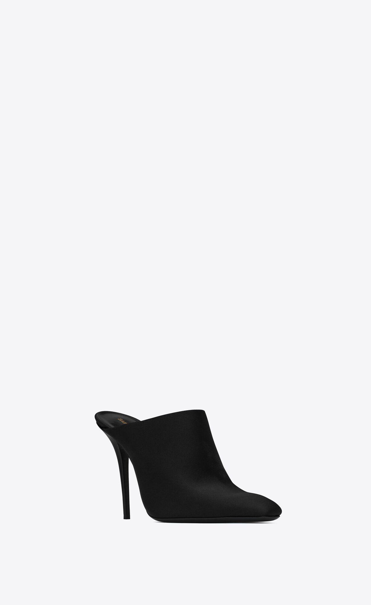 YSL Ascot Mules In Crepe Satin Black | EIJLC1420