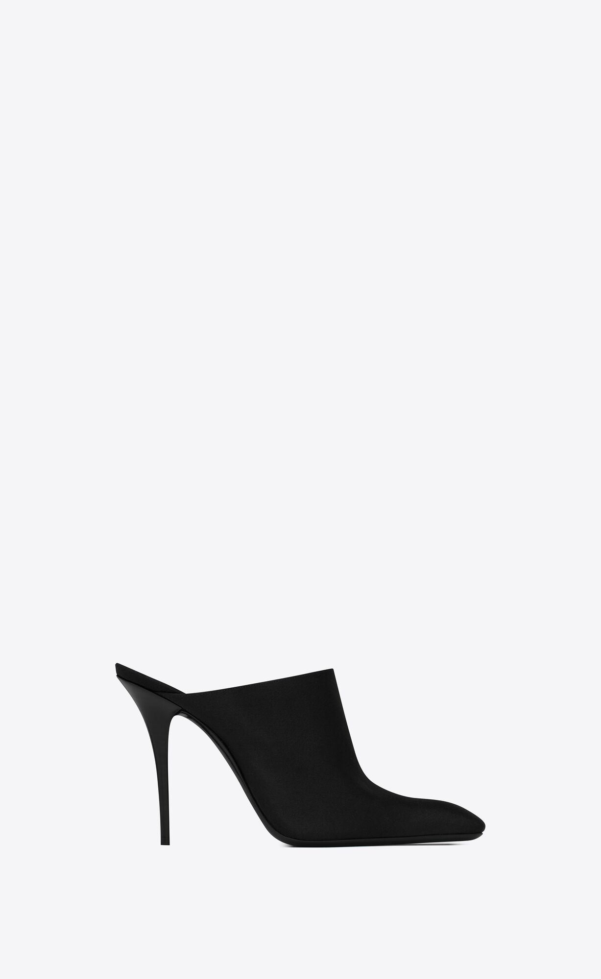 YSL Ascot Mules In Crepe Satin Black | EIJLC1420