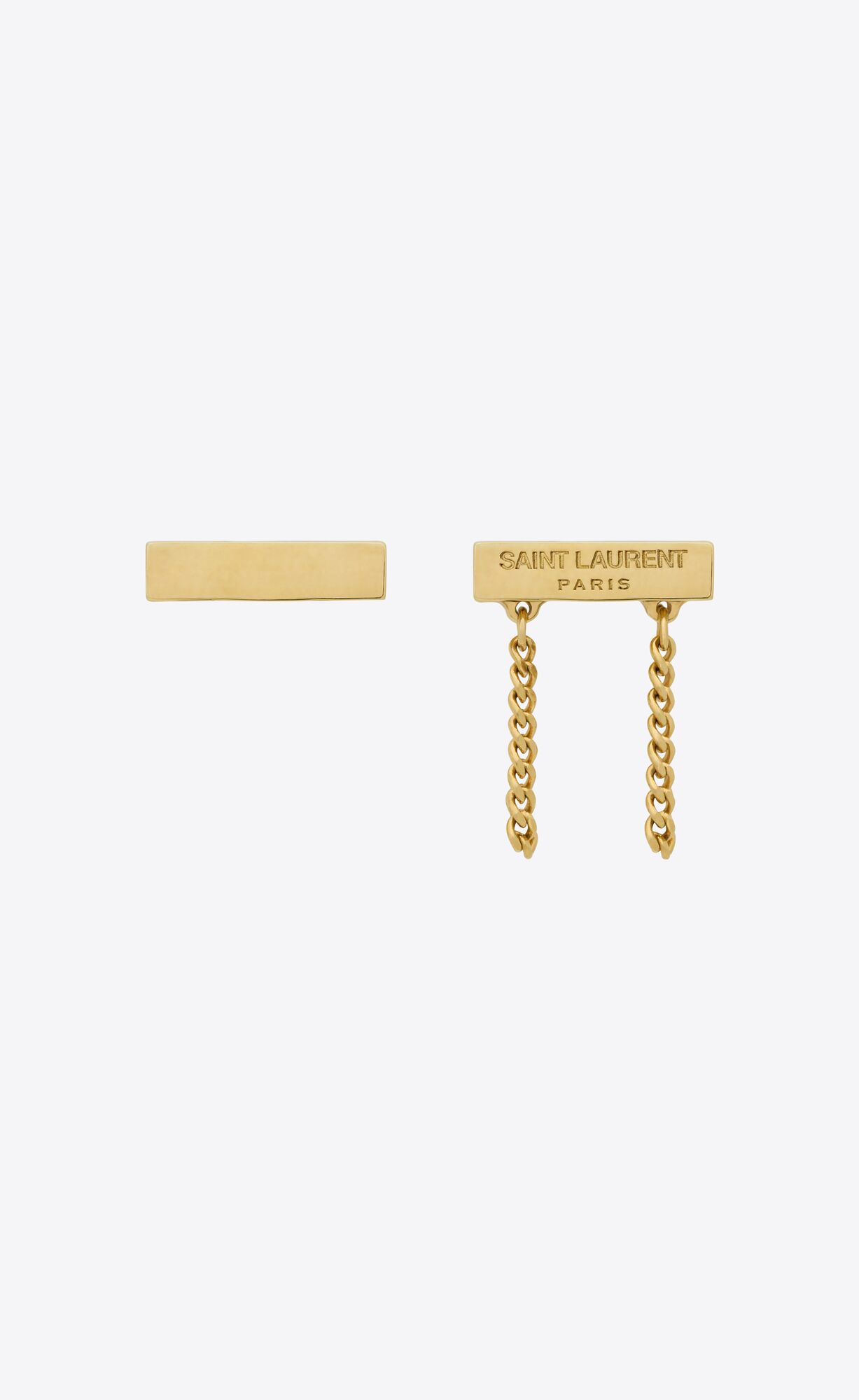 YSL Asymmetric Saint Laurent Earrings In Metal Gold | IKVNC5382