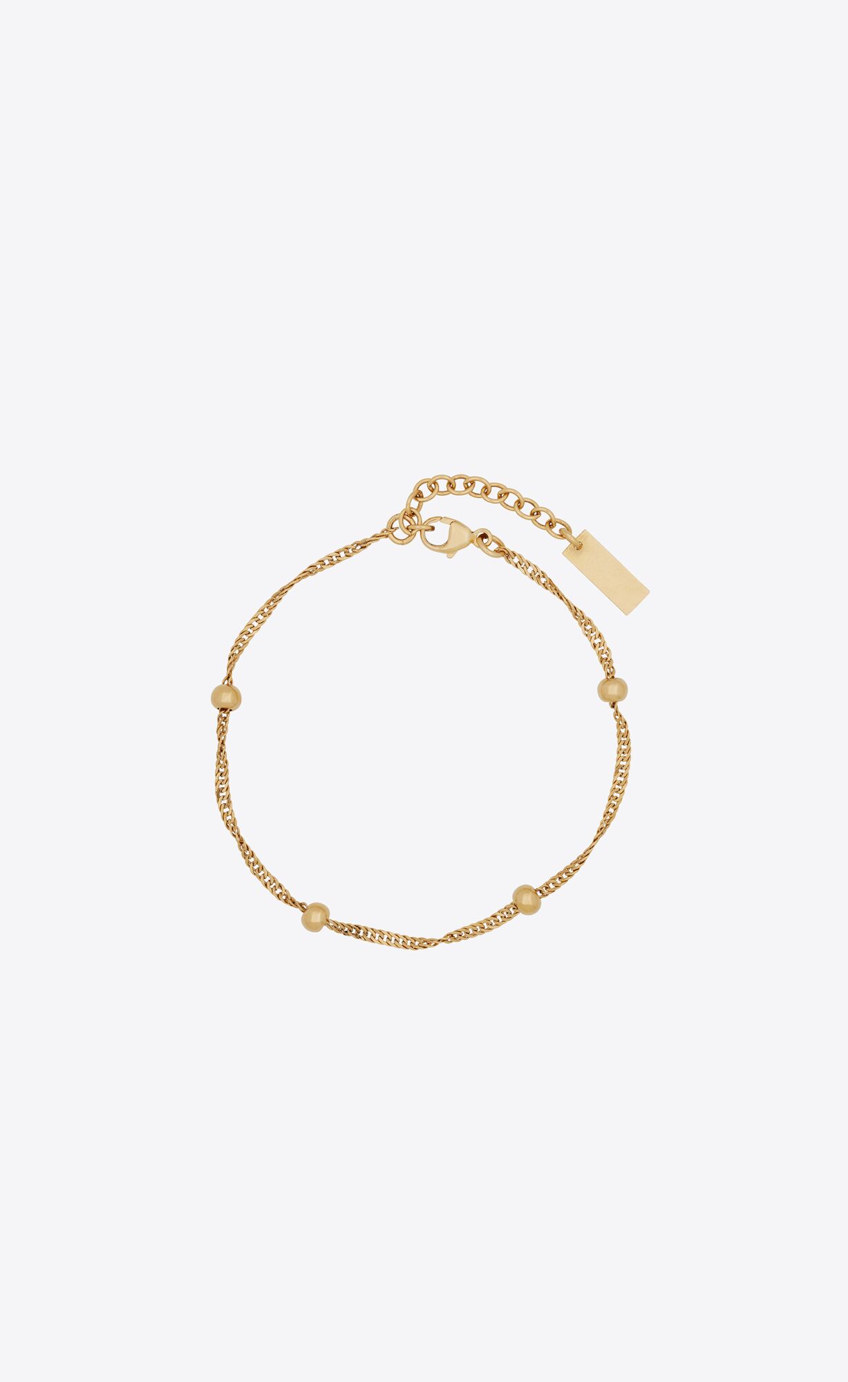 YSL Ball And Intertwined Chain Bracelet In Metal Aged Gold | TEONZ7364