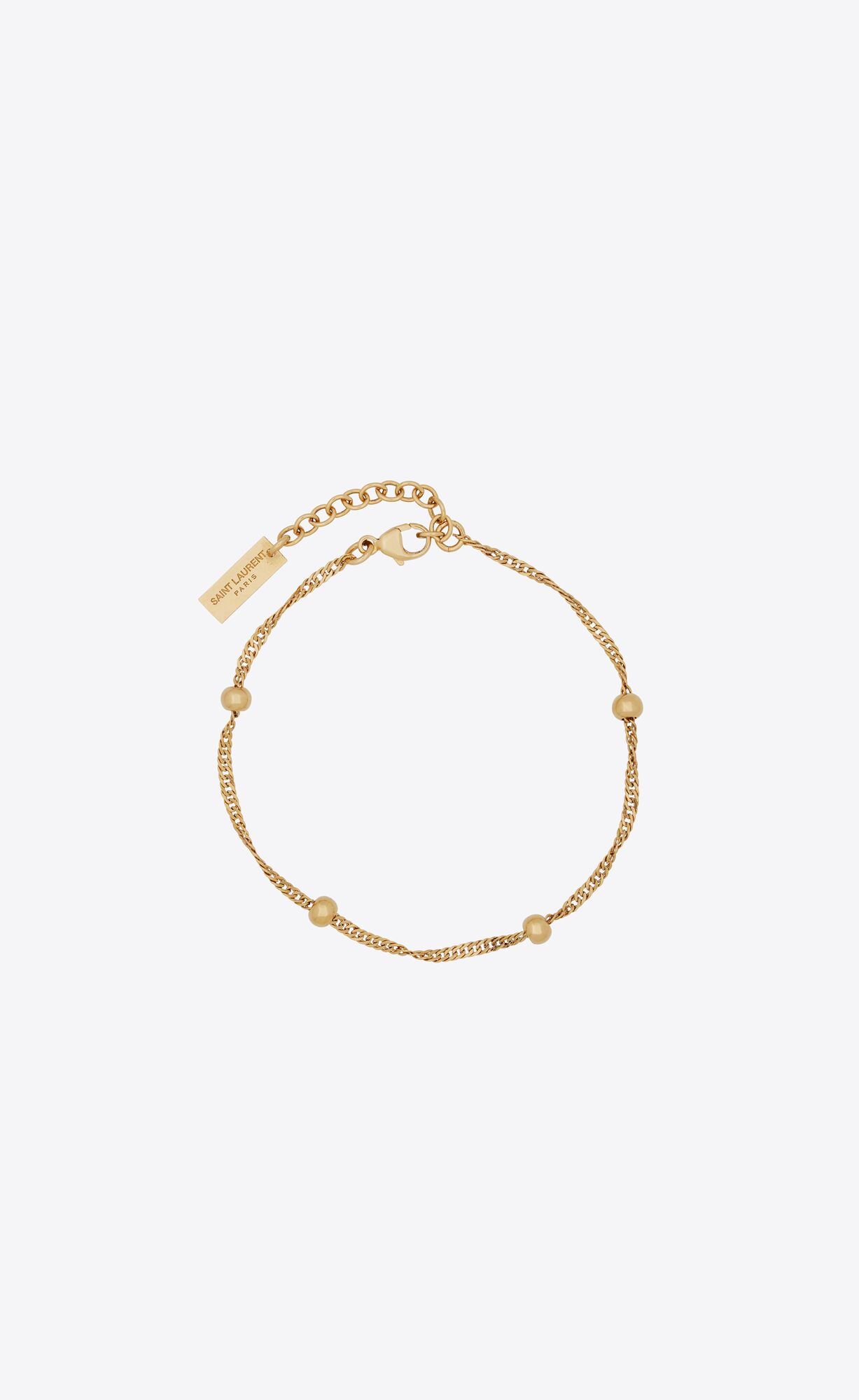 YSL Ball And Intertwined Chain Bracelet In Metal Aged Gold | TEONZ7364