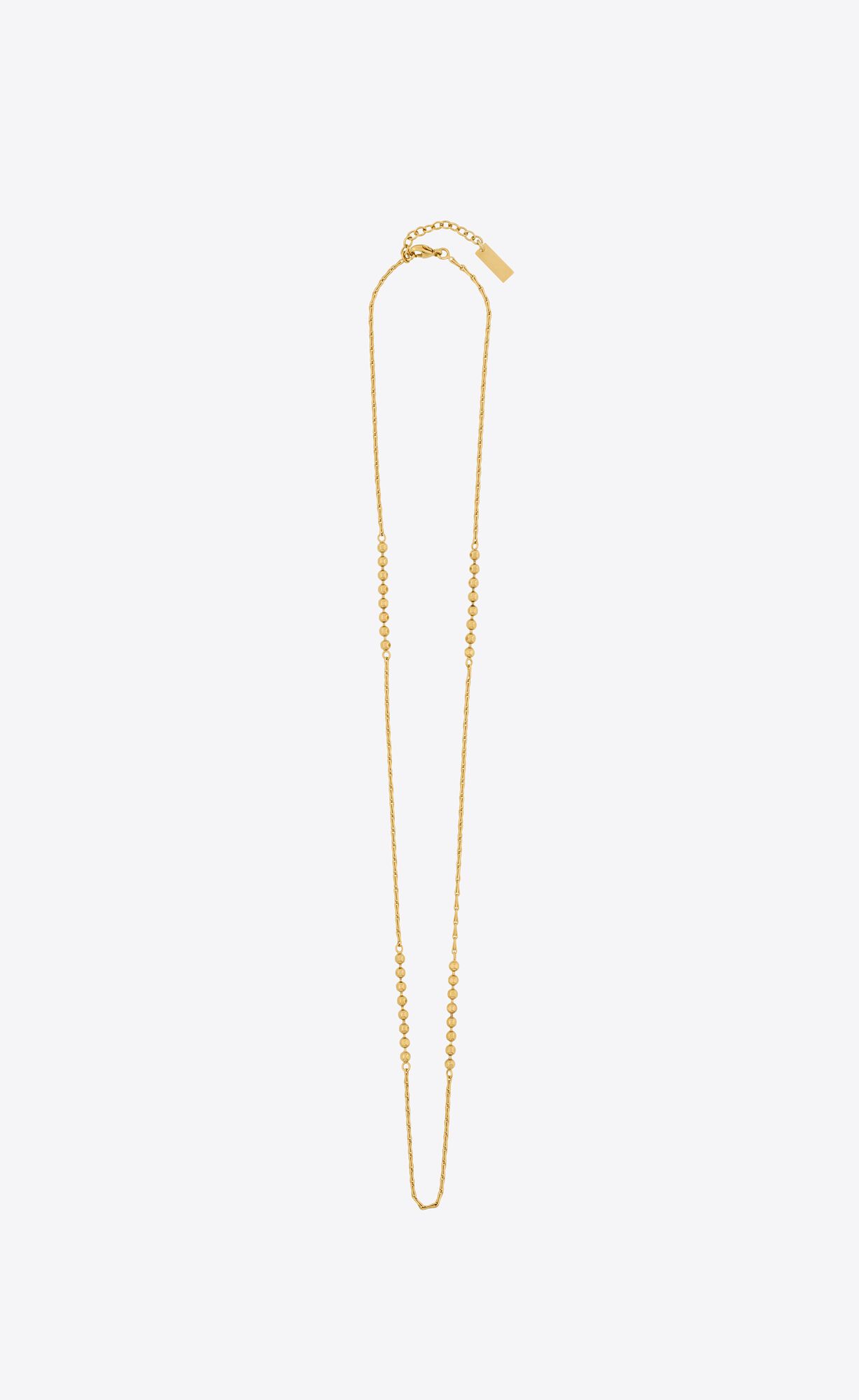 YSL Ball And Wheat Chain Necklace In Metal Gold | GQCUJ8926