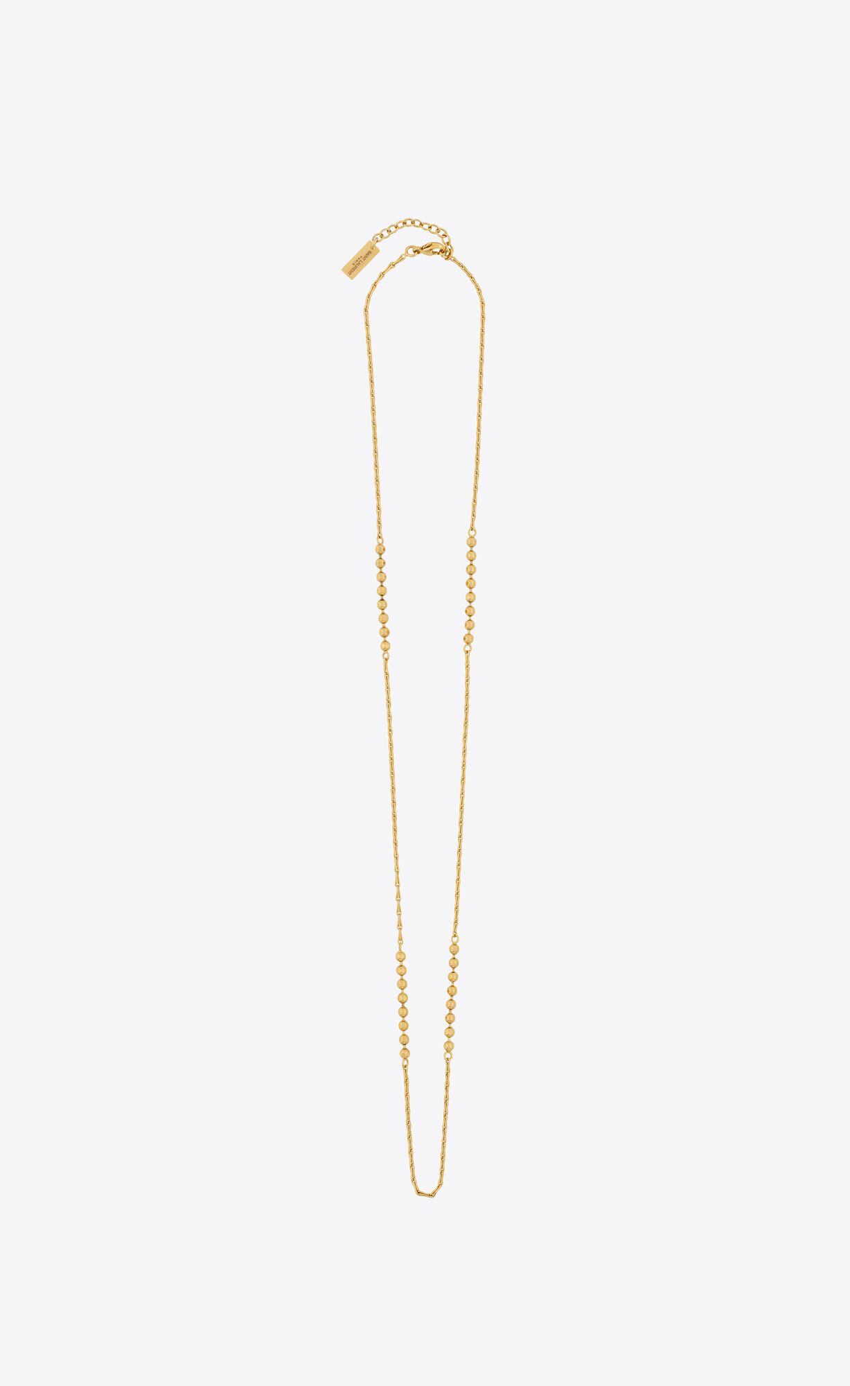 YSL Ball And Wheat Chain Necklace In Metal Gold | GQCUJ8926