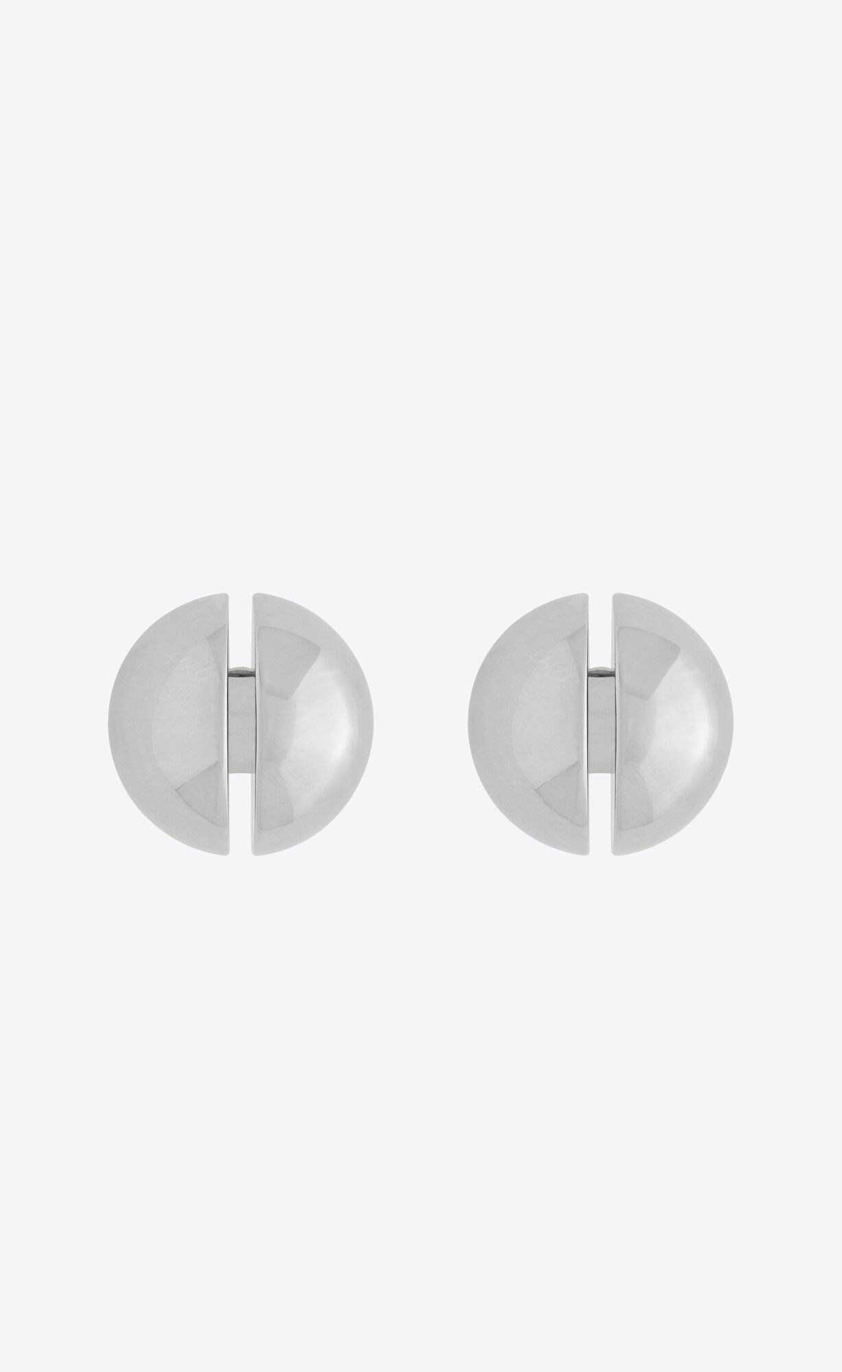 YSL Ball Split Earrings In Metal Palladium | OMZTA9406