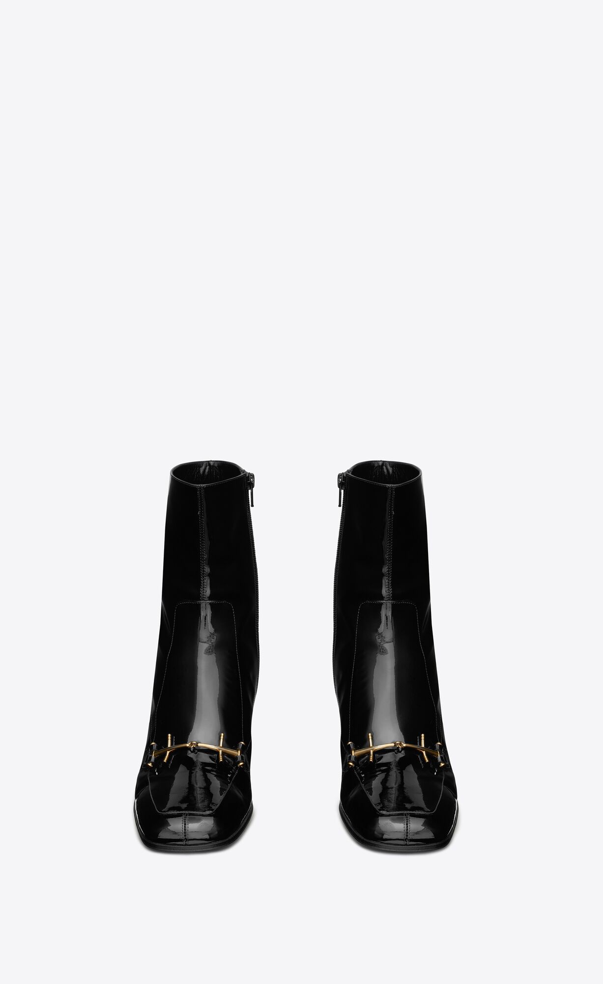 YSL Beau Boots In Patent Leather Black | KTPEV2870