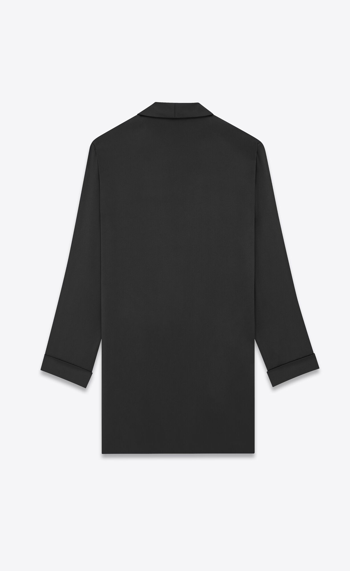 YSL Belted Jacket In Silk Satin Black | UQDYO9805