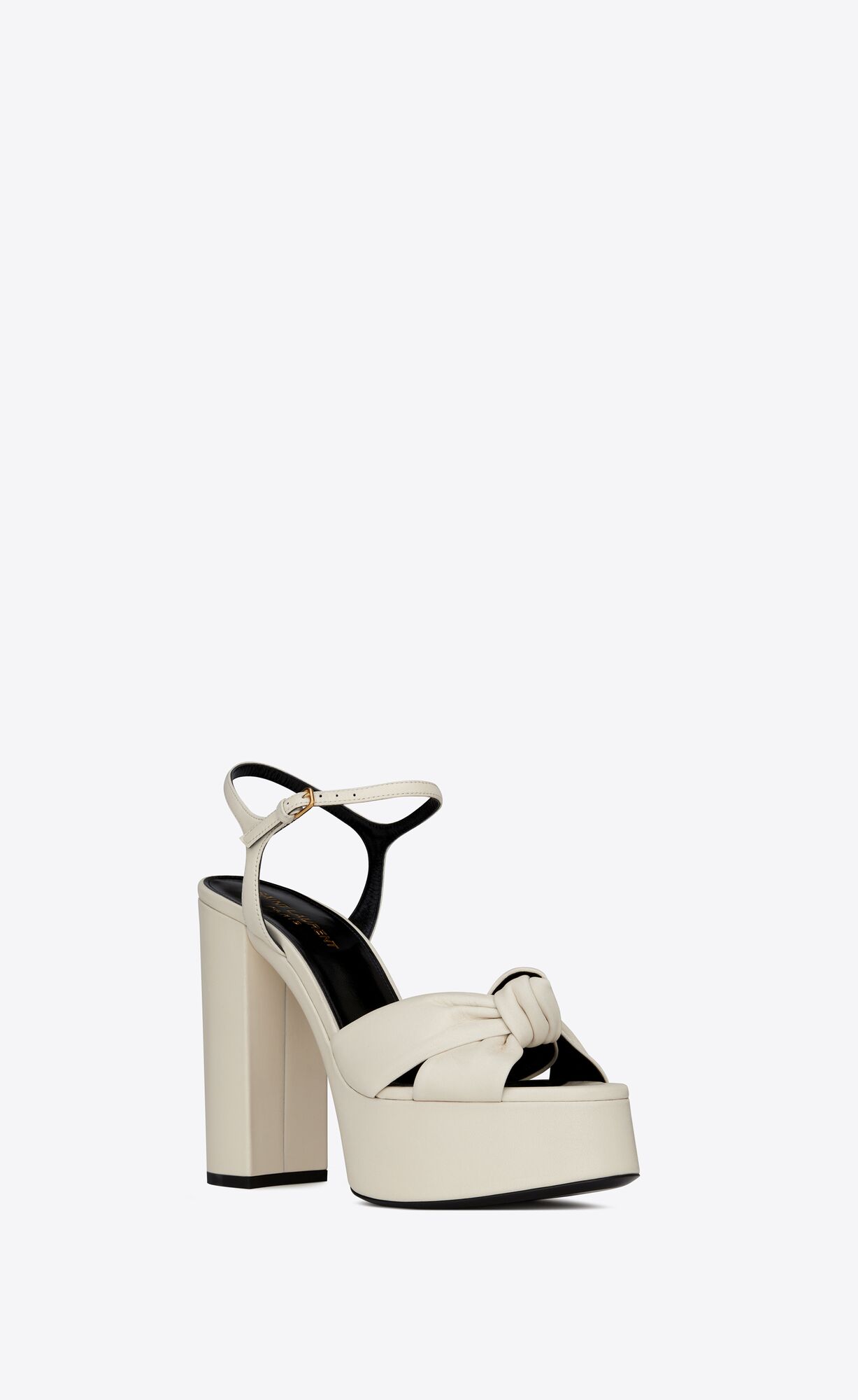 YSL Bianca Platform Sandals In Smooth Leather Pearl | YUVHP8125