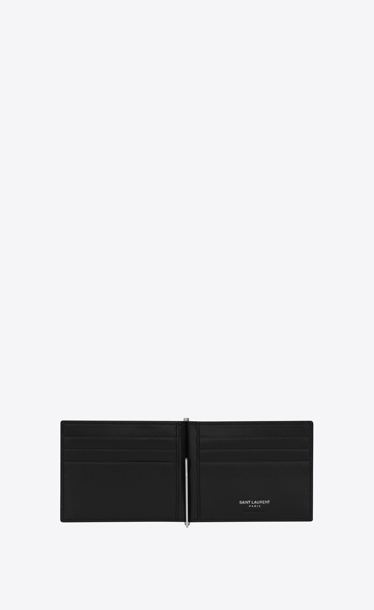 YSL Bill Clip Wallet In Smooth Leather Black | MCLGR3698