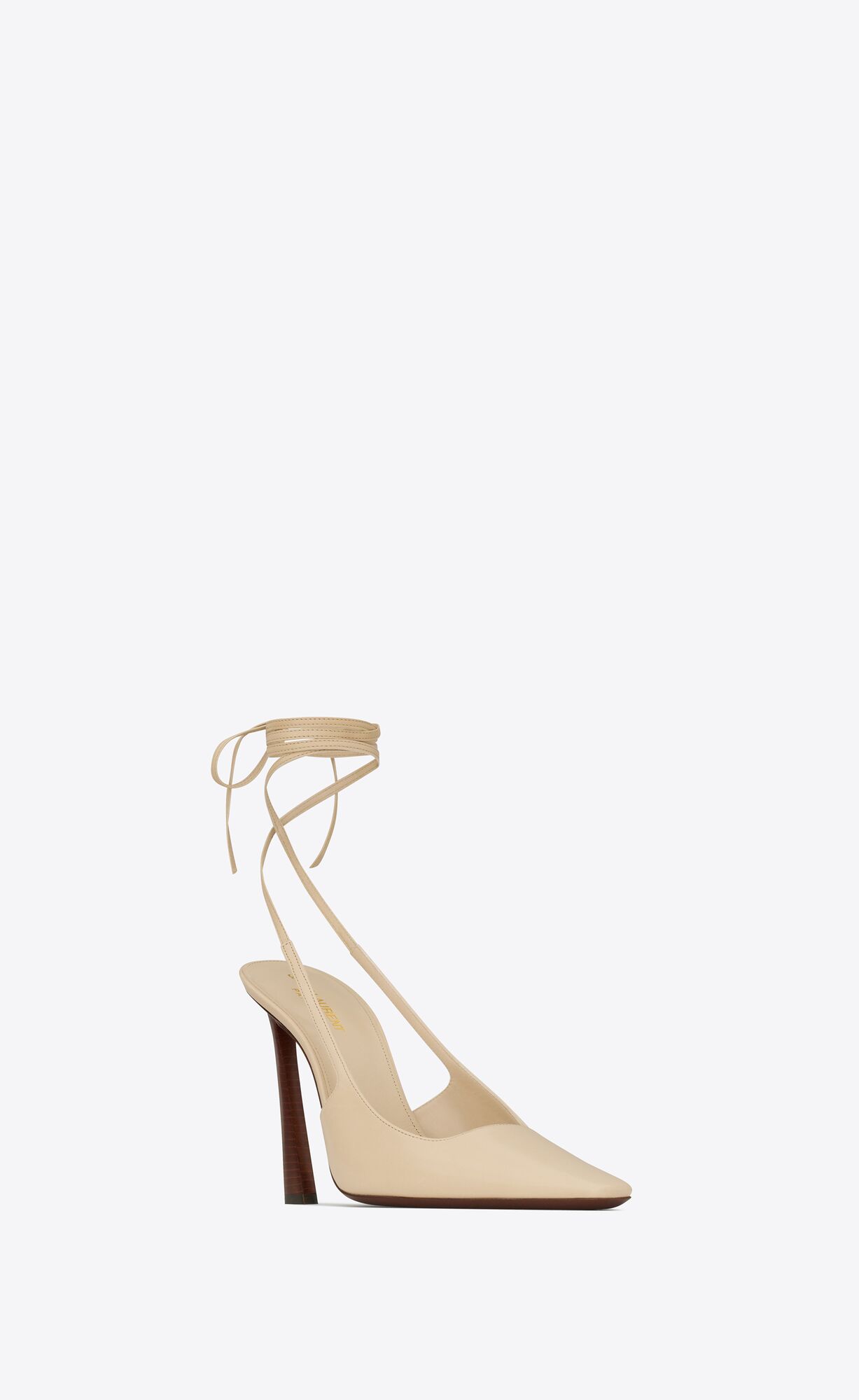 YSL Blade Slingback Pumps In Smooth Leather Beige Trench | WZFDI0468