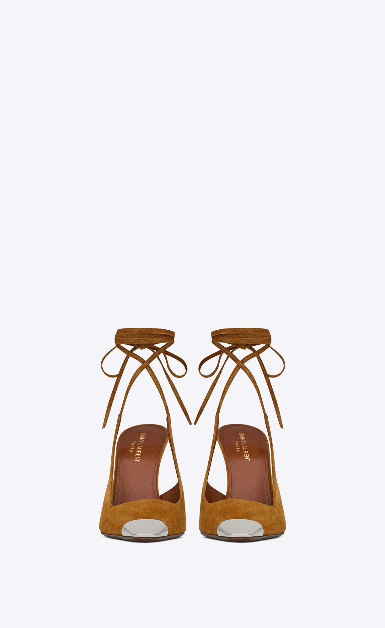 YSL Blade Slingback Pumps In Suede Ocre | YGVHC1564