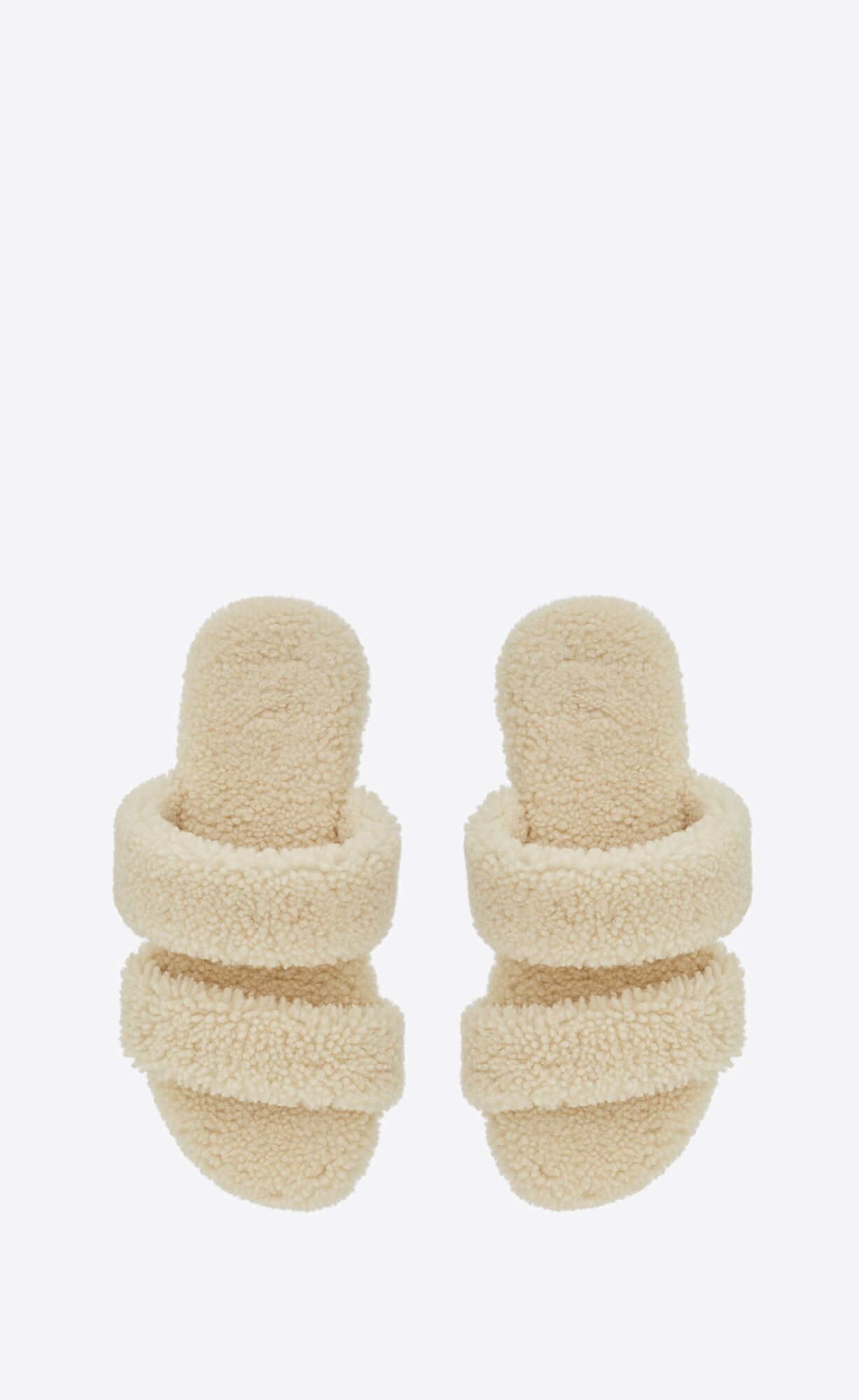 YSL Bleach Mules In Shearling Cream | EPLHQ0164