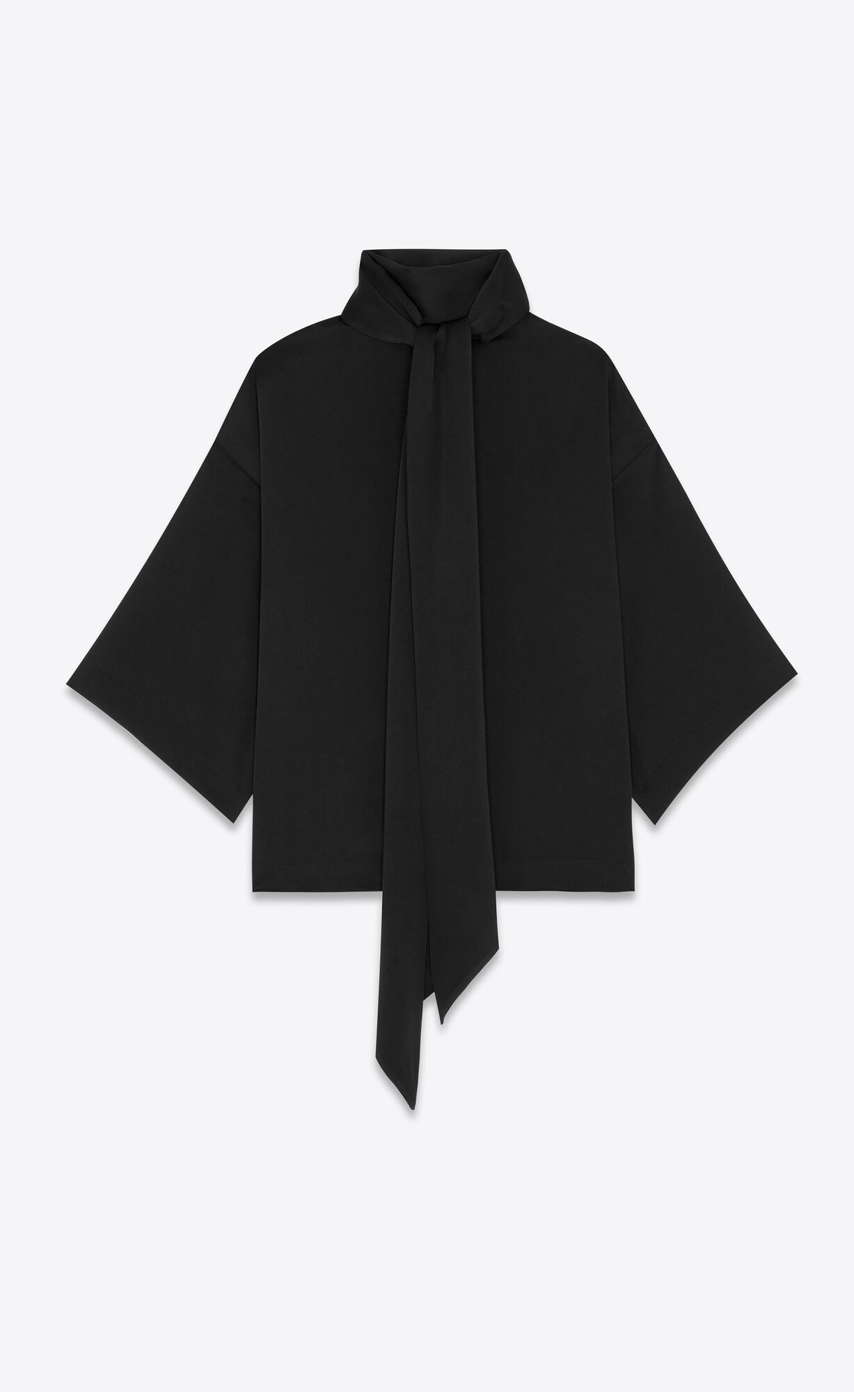 YSL Blouse In Crepe Satin Black | DGEKS1850