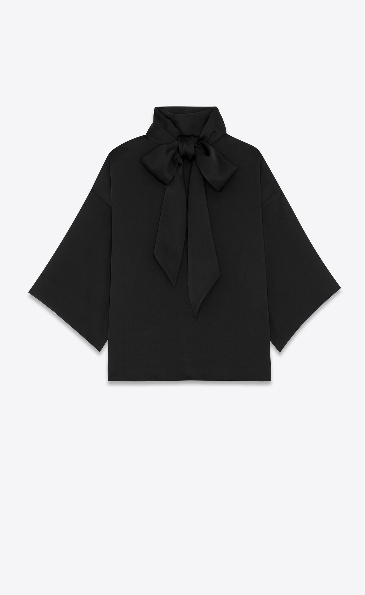 YSL Blouse In Crepe Satin Black | DGEKS1850