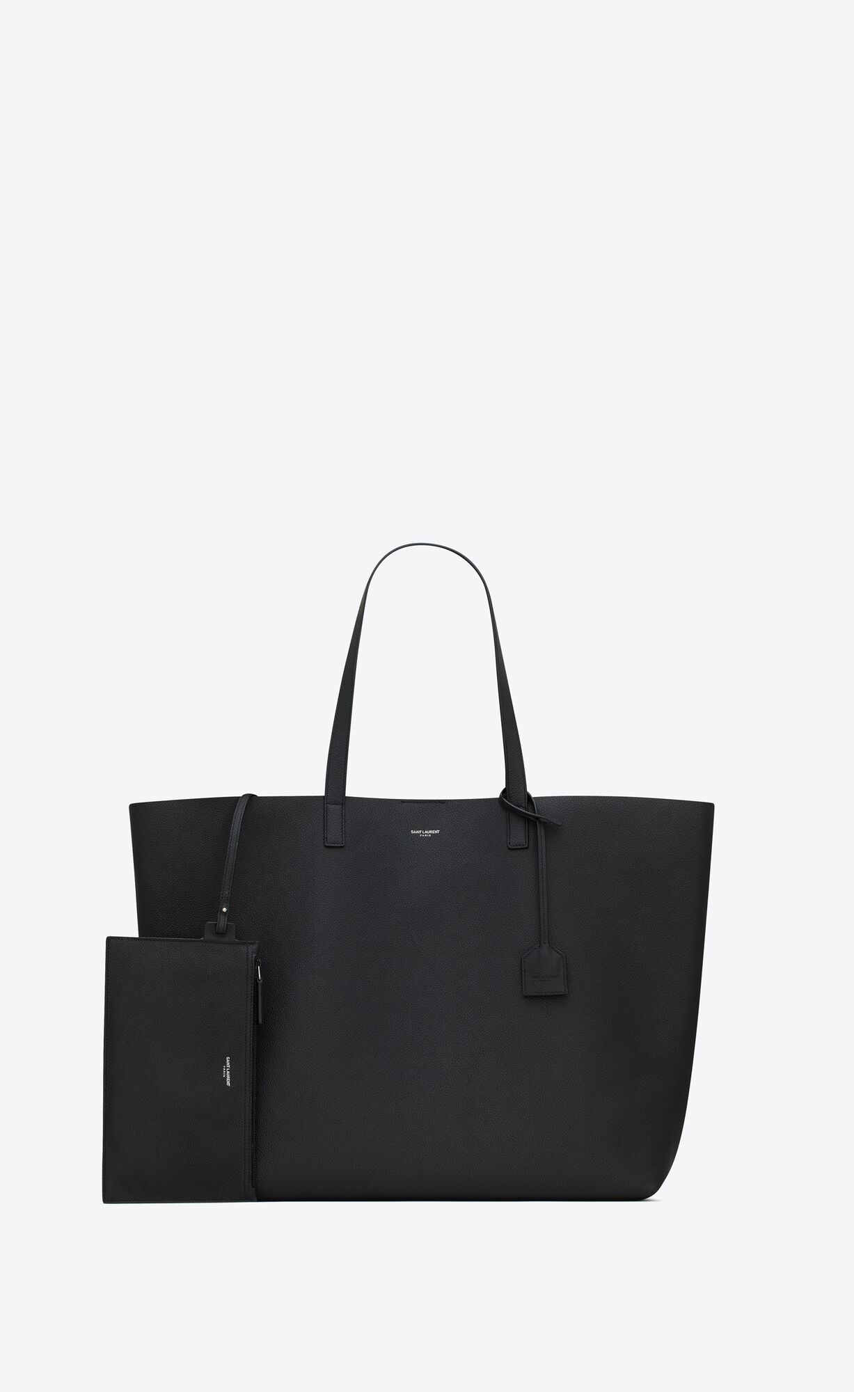 YSL Bold East/West Shopping Bag In Grained Leather Noir | CKXYR2947