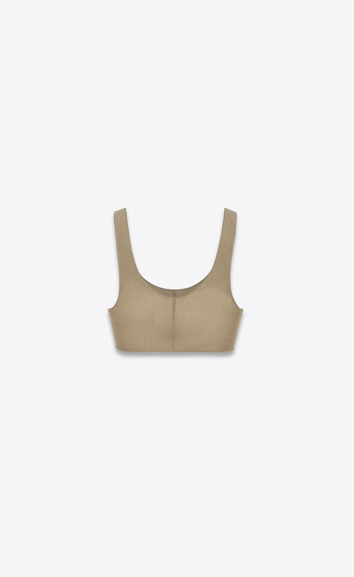 YSL Bralette In Ribbed Silk Sable | NPCDV3708