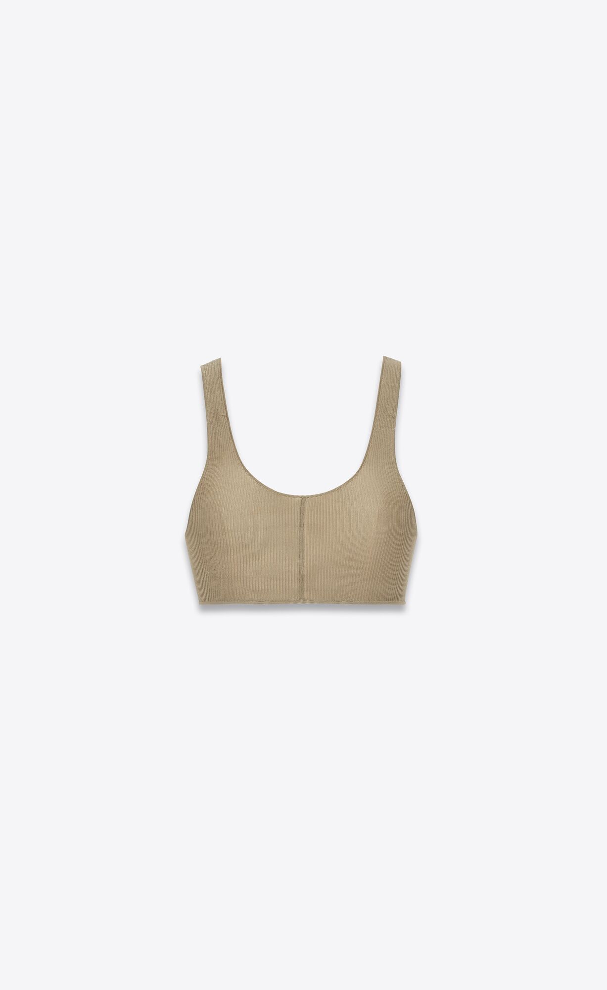 YSL Bralette In Ribbed Silk Sable | NPCDV3708