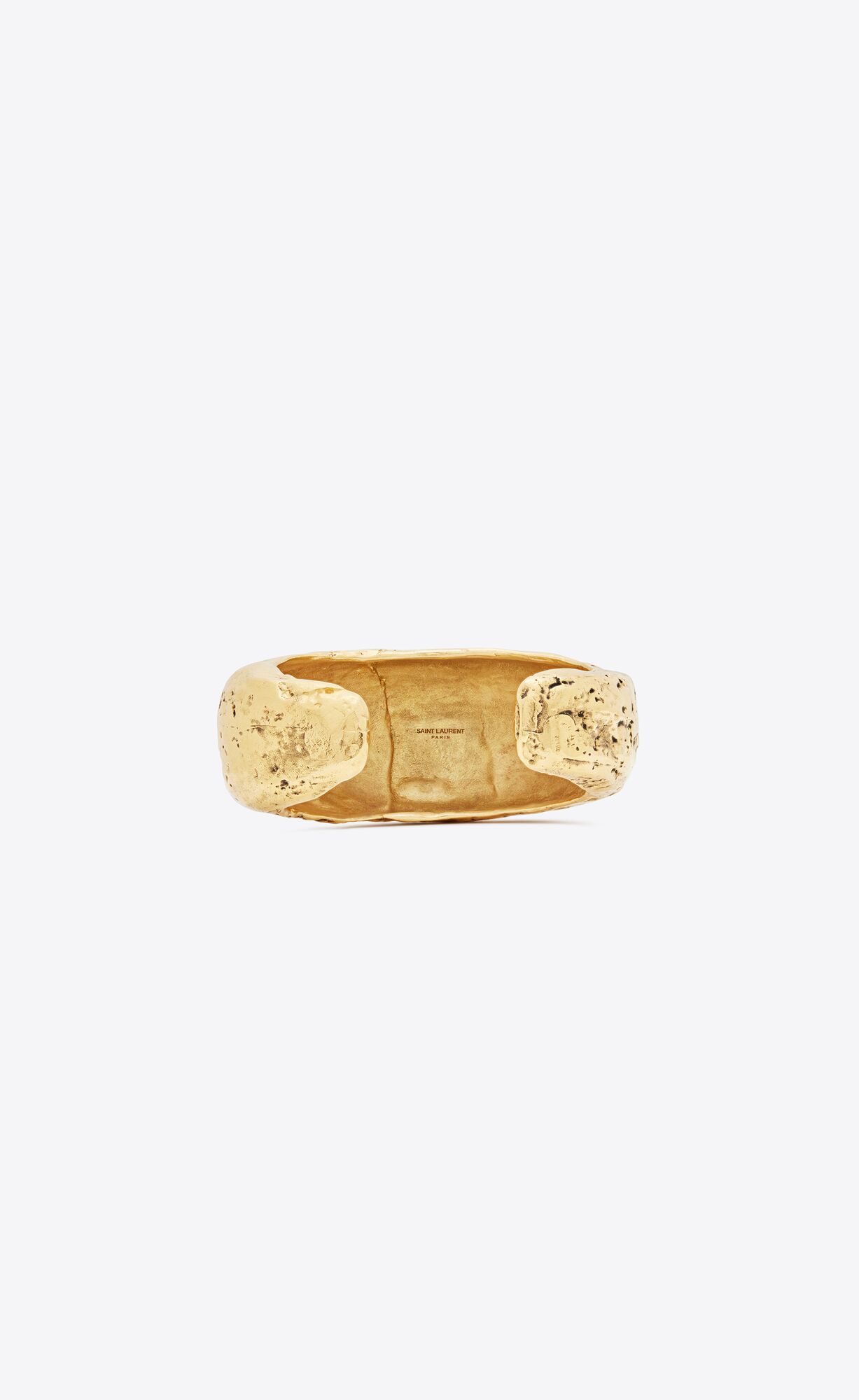 YSL Bumpy Textured Cuff In Metal Aged Gold | MLTOK7165