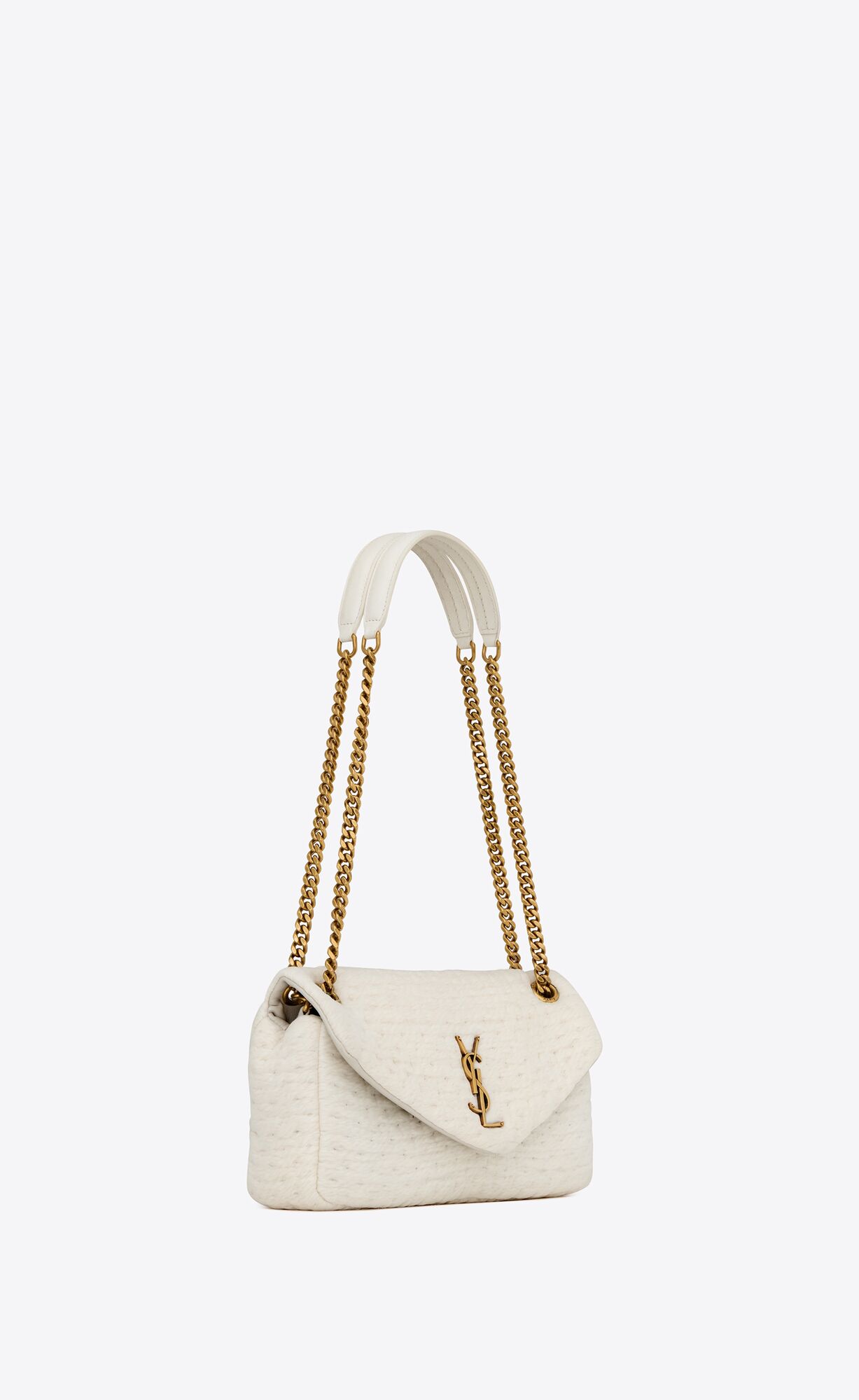 YSL Calypso In Organza And Lambskin White Corn And Cream | FZYWQ6732