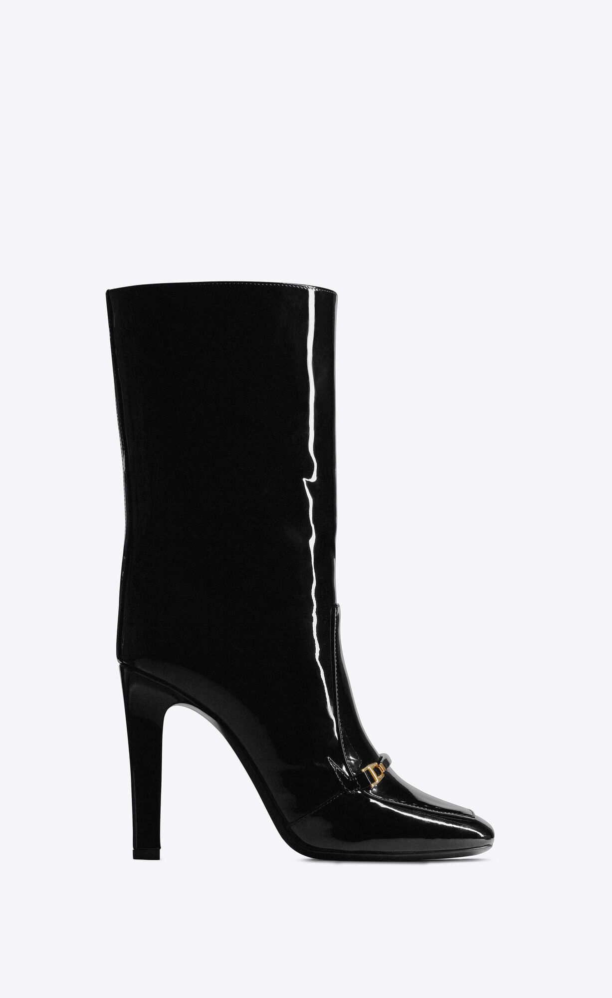 YSL Camden Boots In Patent Leather Noir | IPUVJ8629