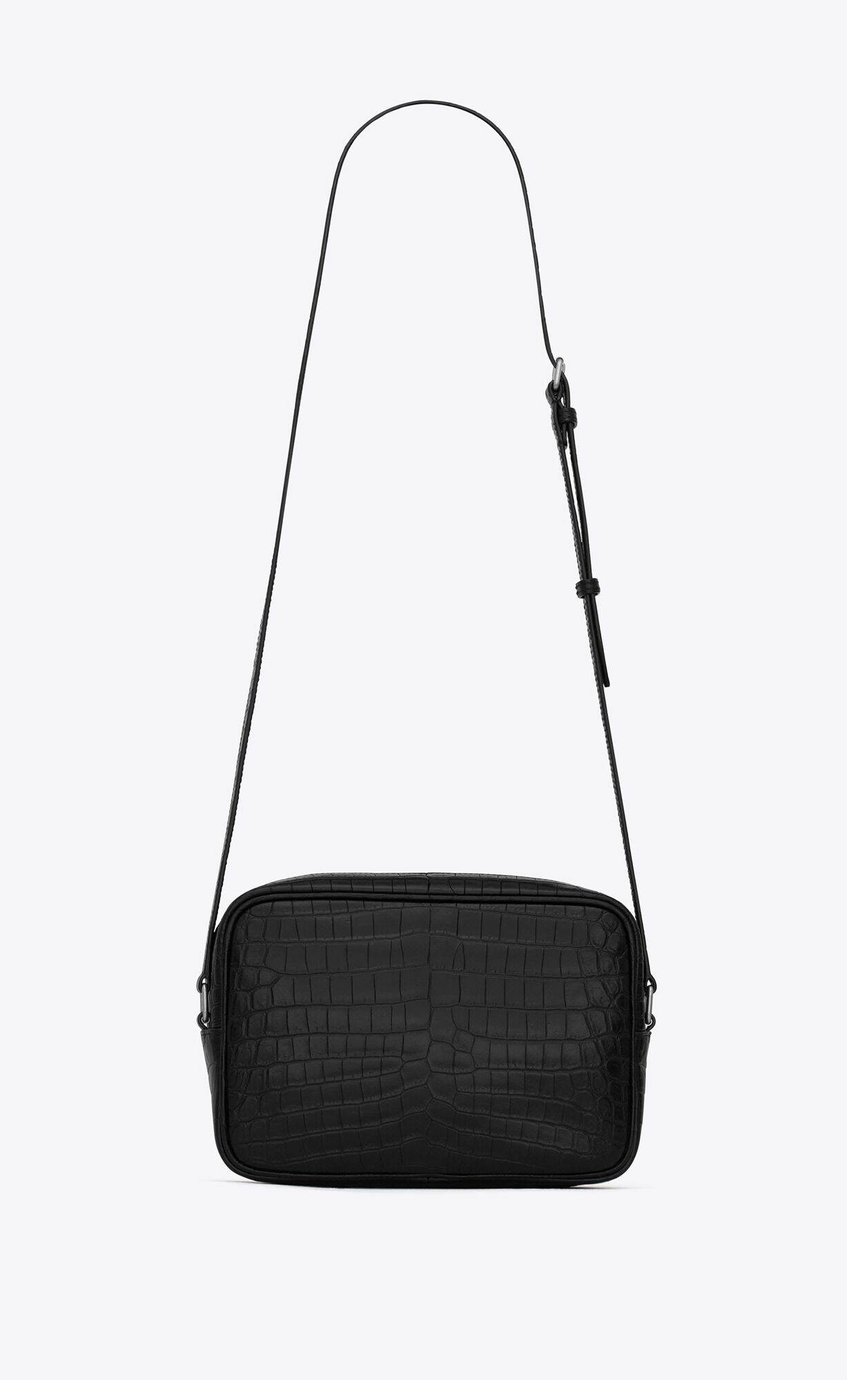 YSL Camp Camera Bag In Crocodile-embossed Leather Black | TQJZU0693