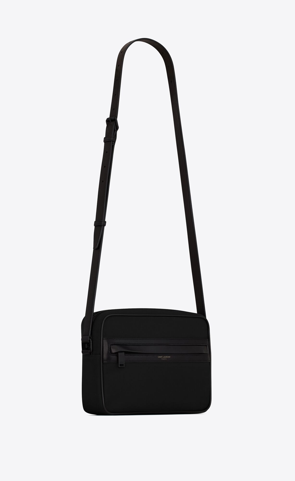 YSL Camp Camera Bag In Econyl® And Lambskin Noir | ASHCV6523