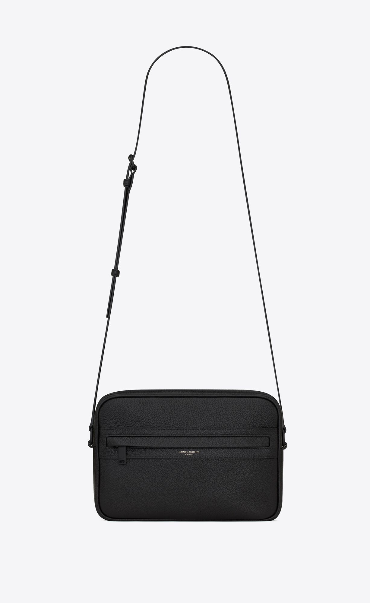 YSL Camp Camera Bag In Grained Leather Black | LDHMP7248