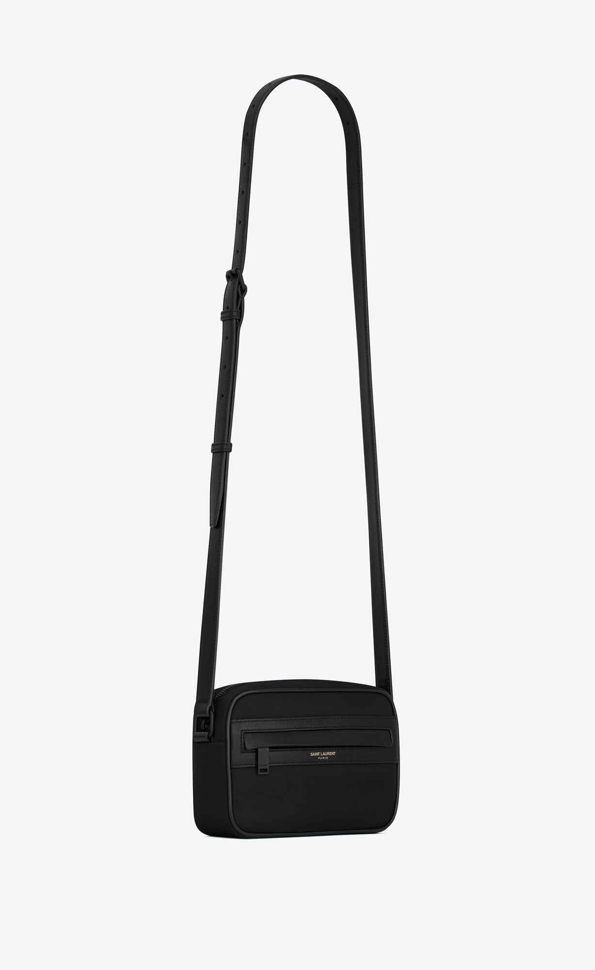 YSL Camp Small Camera Bag In Econyl® And Lambskin Black | FNXEO4629