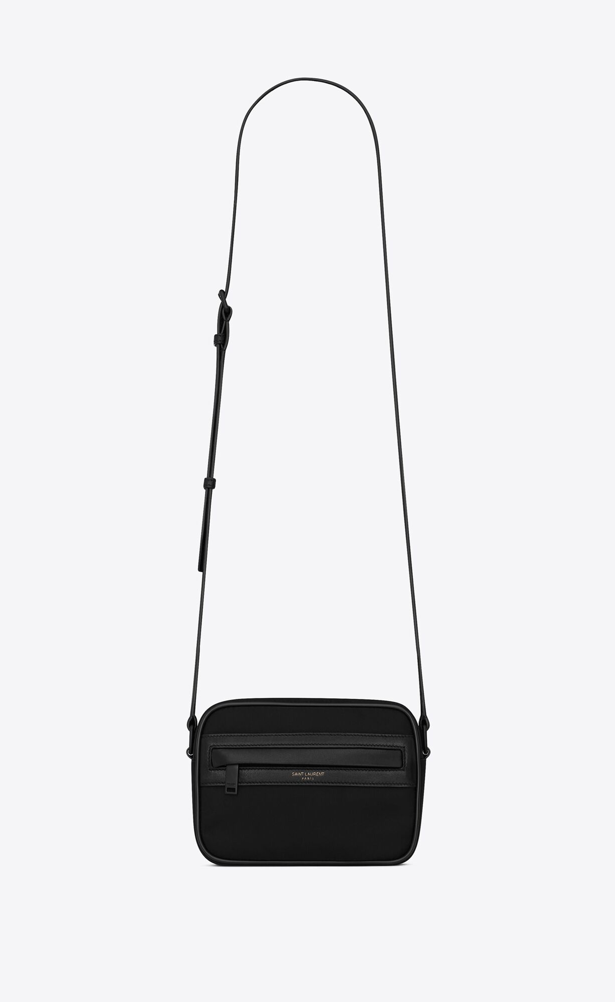 YSL Camp Small Camera Bag In Econyl® And Lambskin Black | FNXEO4629