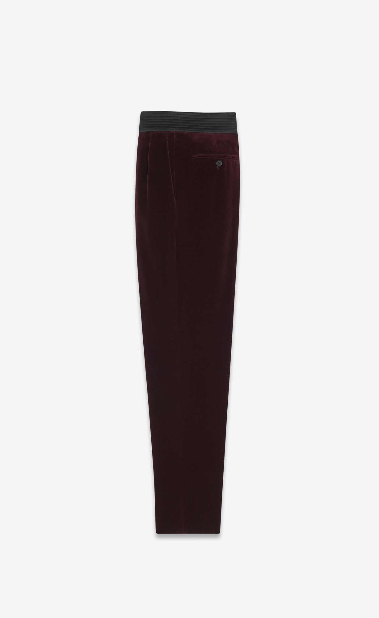 YSL Carrot-fit Pants In Cotton Velvet Vino Noir | NRWDG2160