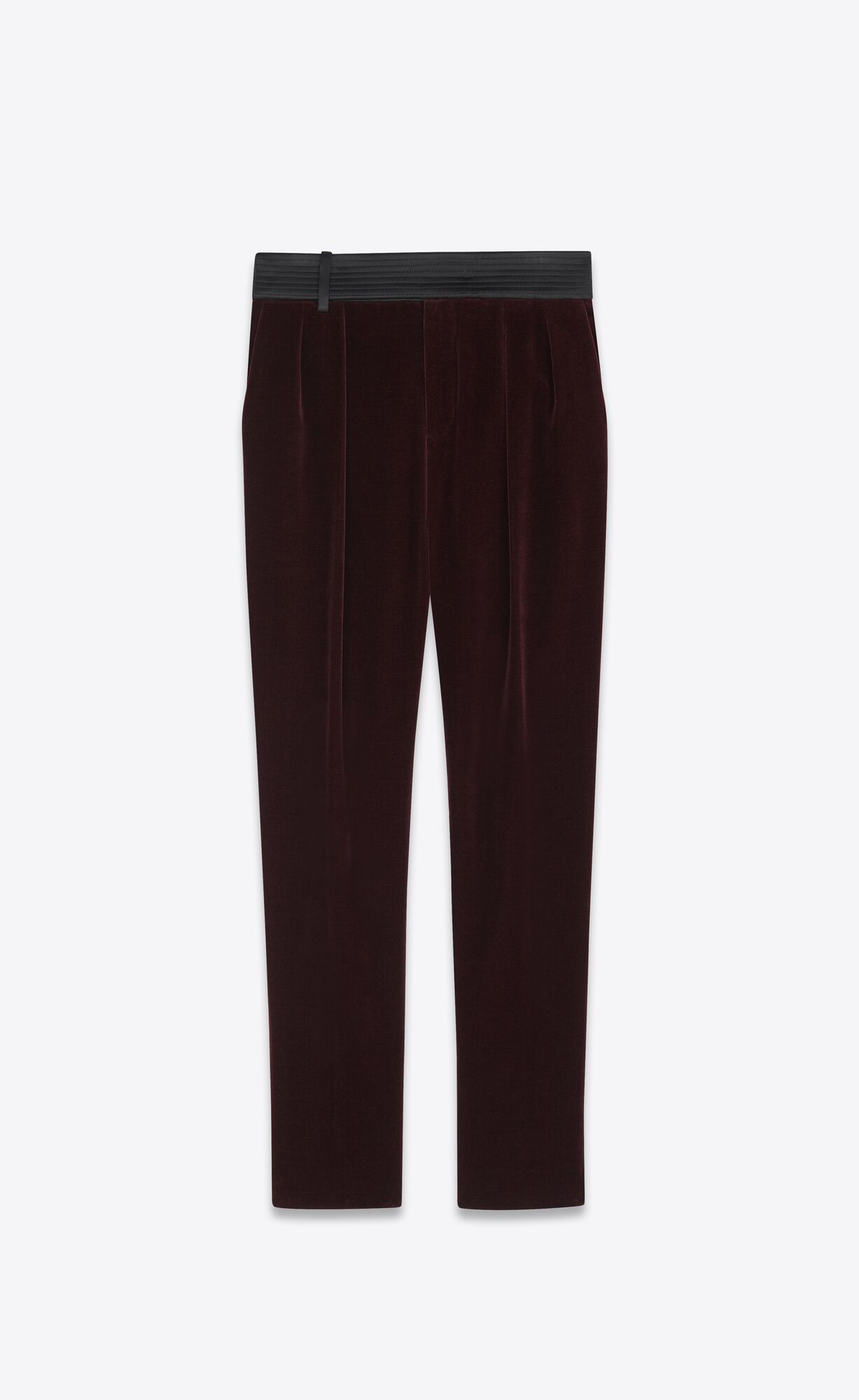 YSL Carrot-fit Pants In Cotton Velvet Vino Noir | NRWDG2160