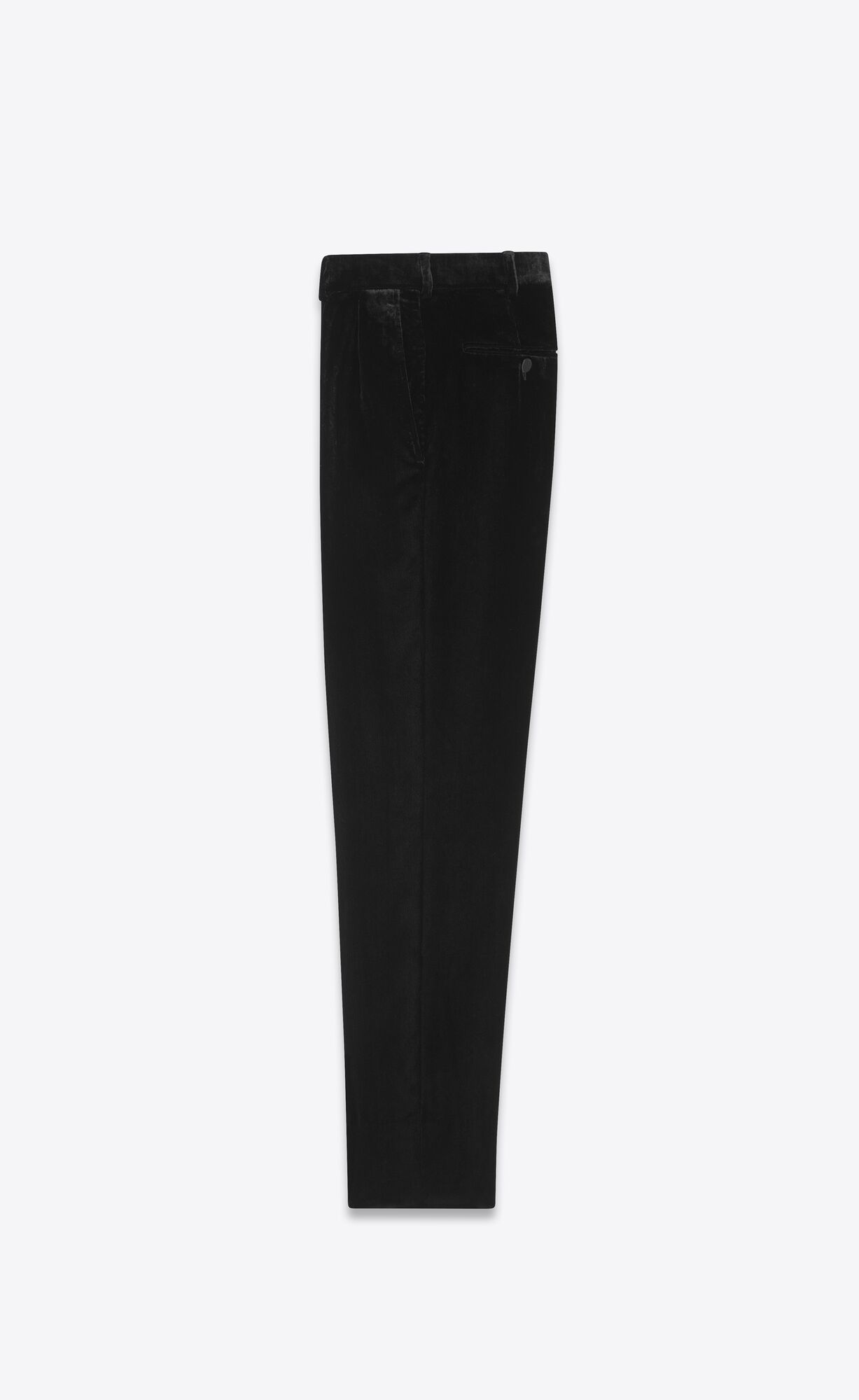 YSL Carrot-fit Pants In Shimmering Velvet Noir Brillant | MZUSC8759