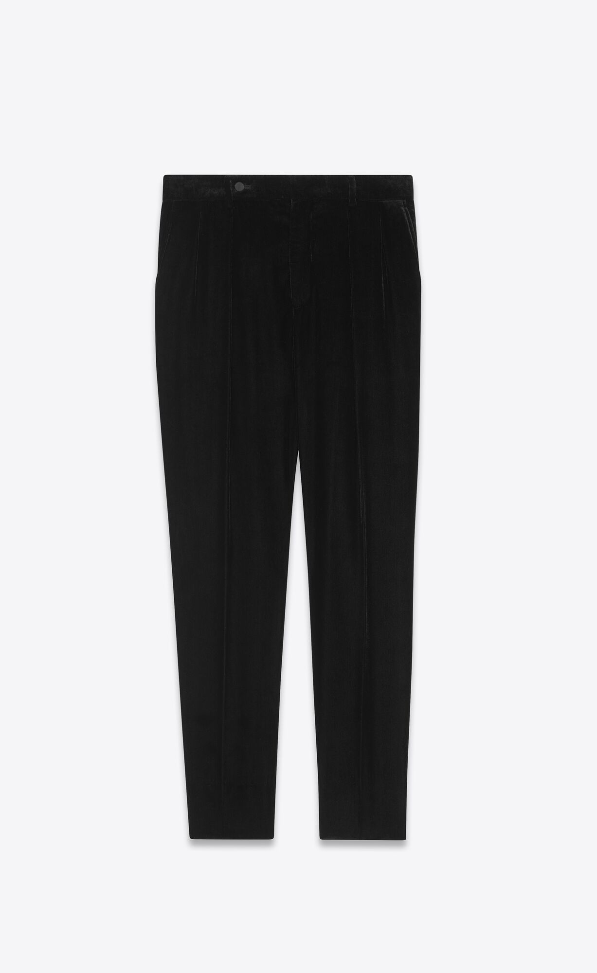 YSL Carrot-fit Pants In Shimmering Velvet Noir Brillant | MZUSC8759