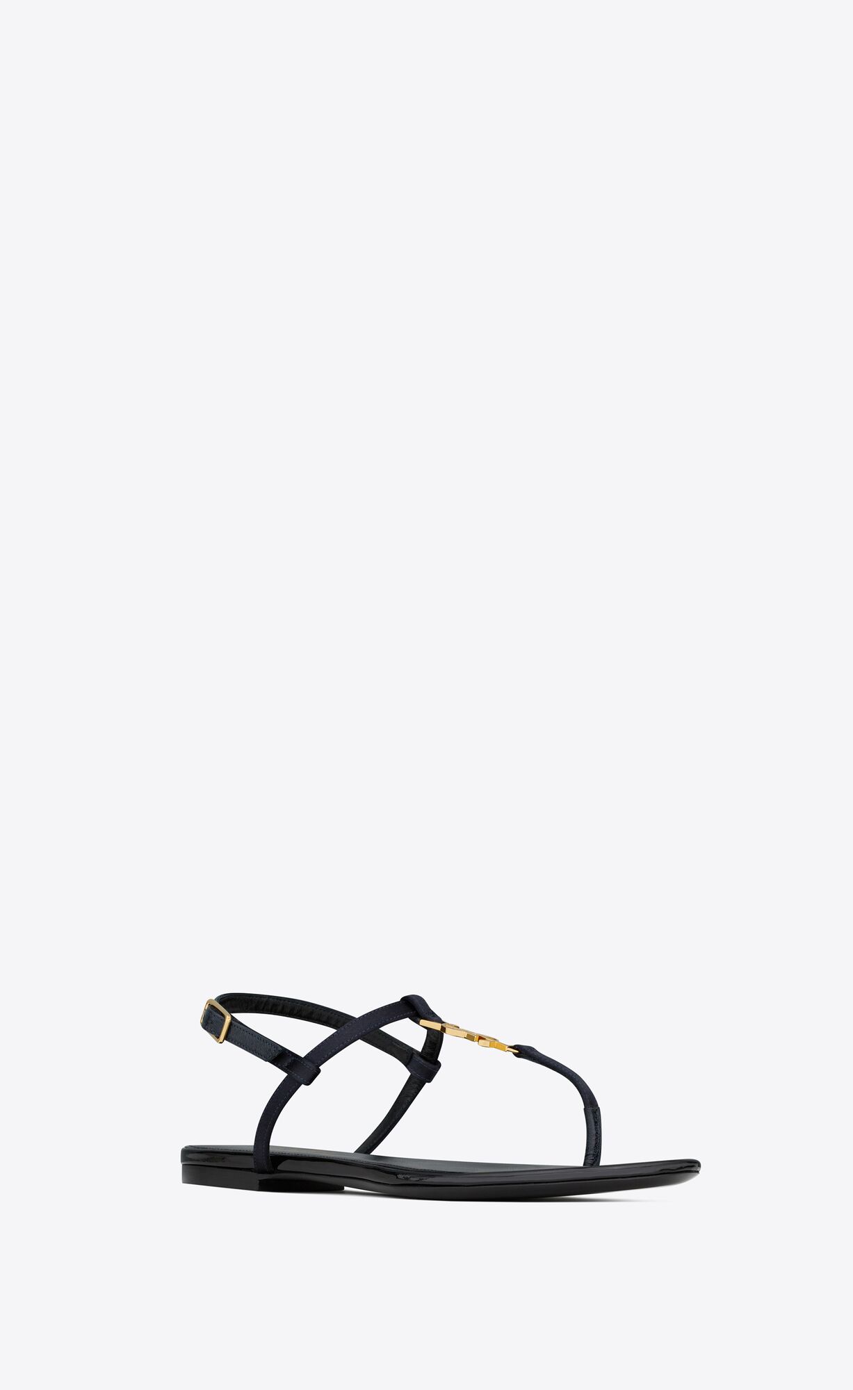 YSL Cassandra Sandals In Silk Satin Patriot Navy | JMYKP2037