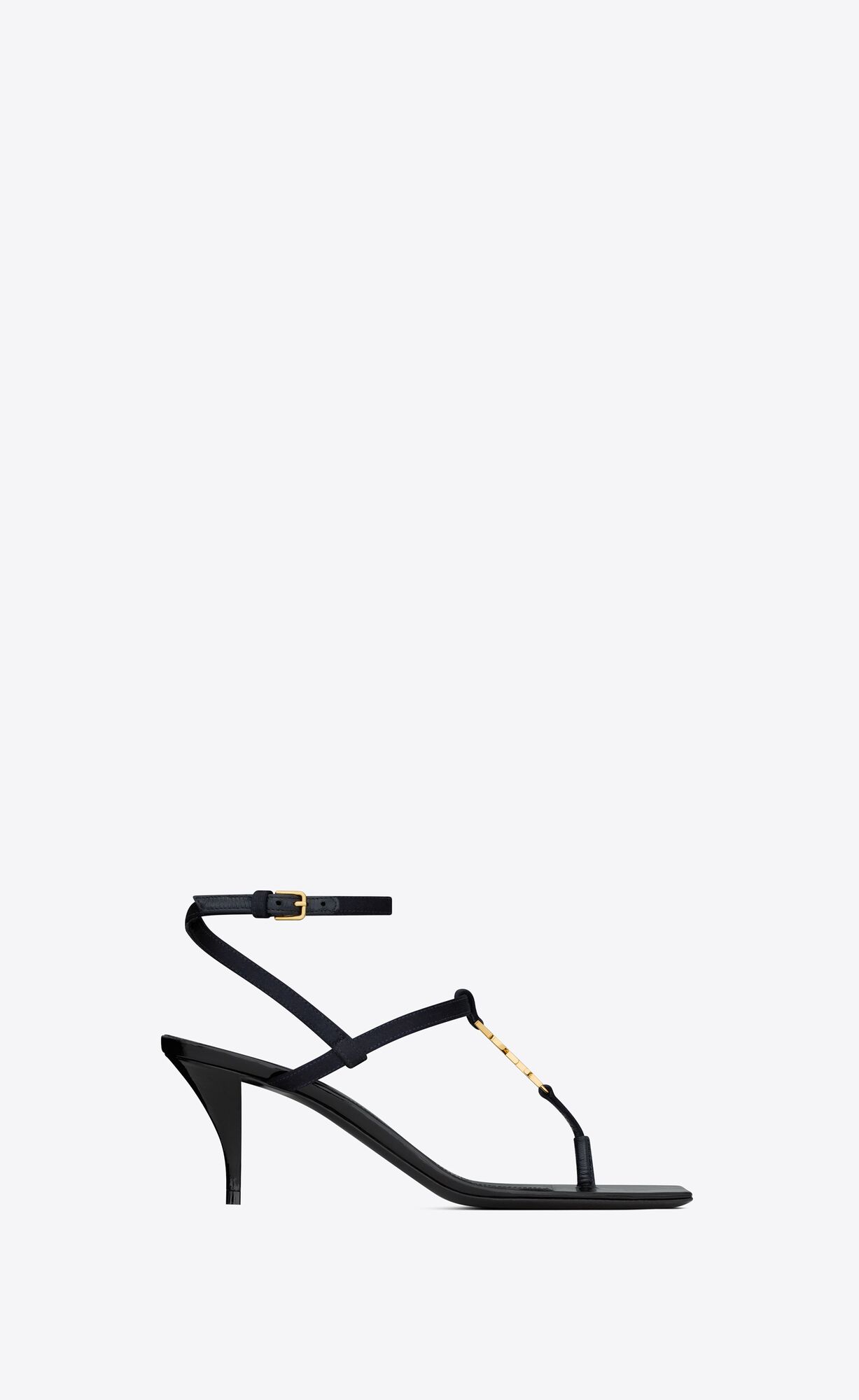 YSL Cassandra Sandals In Silk Satin Patriot Navy | XAJQD3401