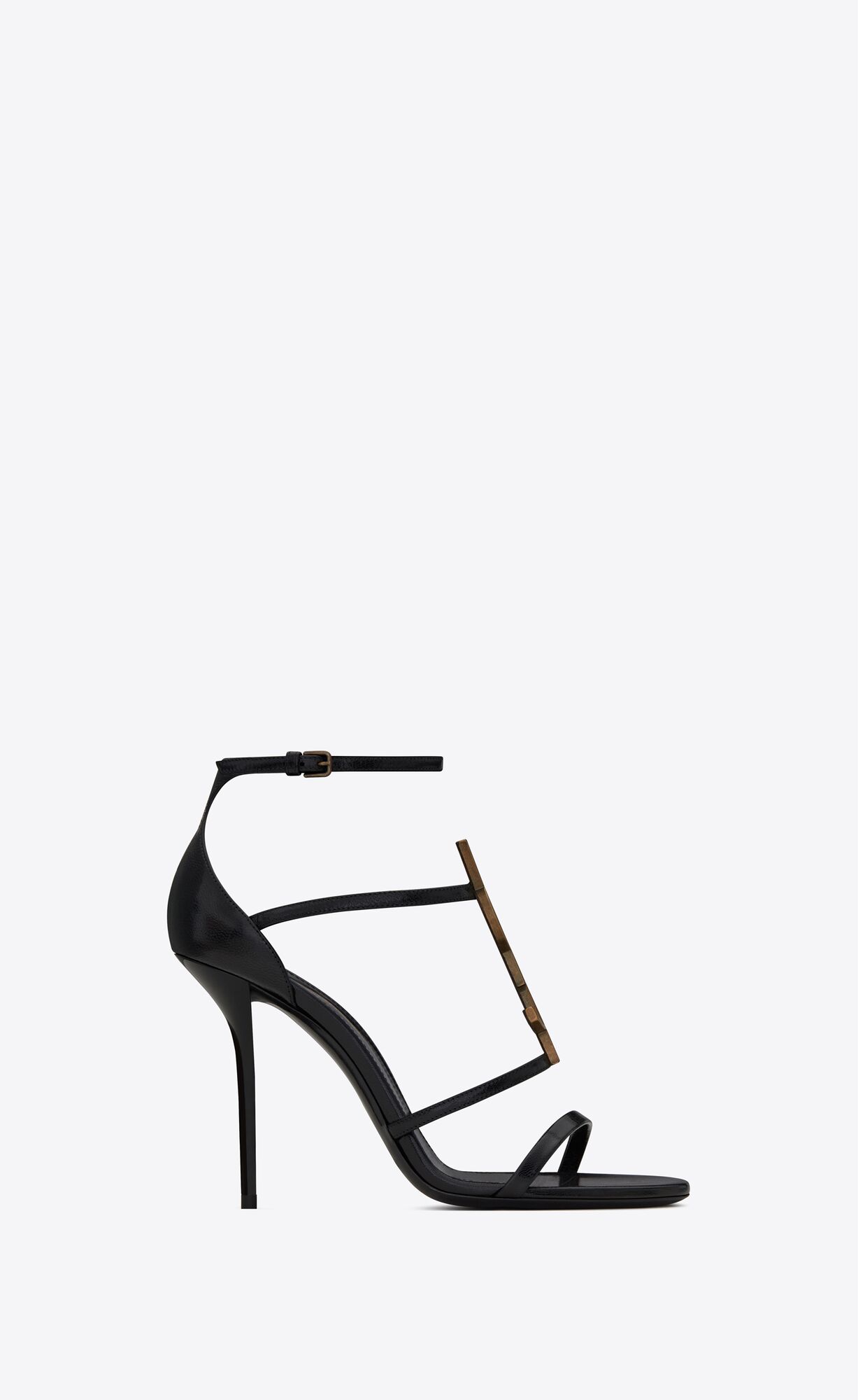 YSL Cassandra Sandals In Smooth Leather Black | EIAGH2364