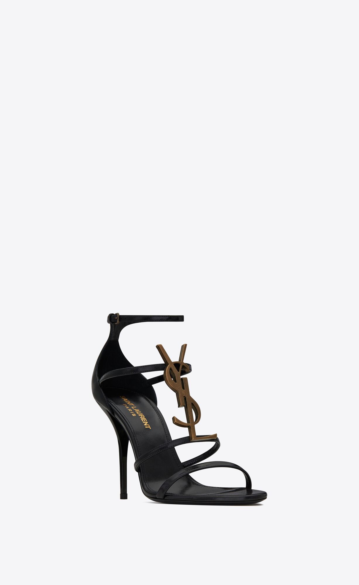 YSL Cassandra Sandals In Smooth Leather Black | EIAGH2364