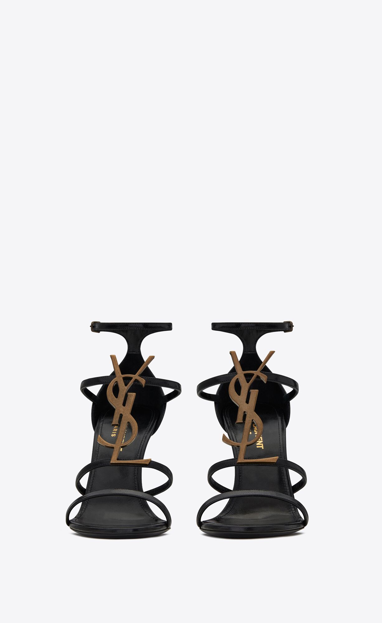 YSL Cassandra Sandals In Smooth Leather Black | EIAGH2364